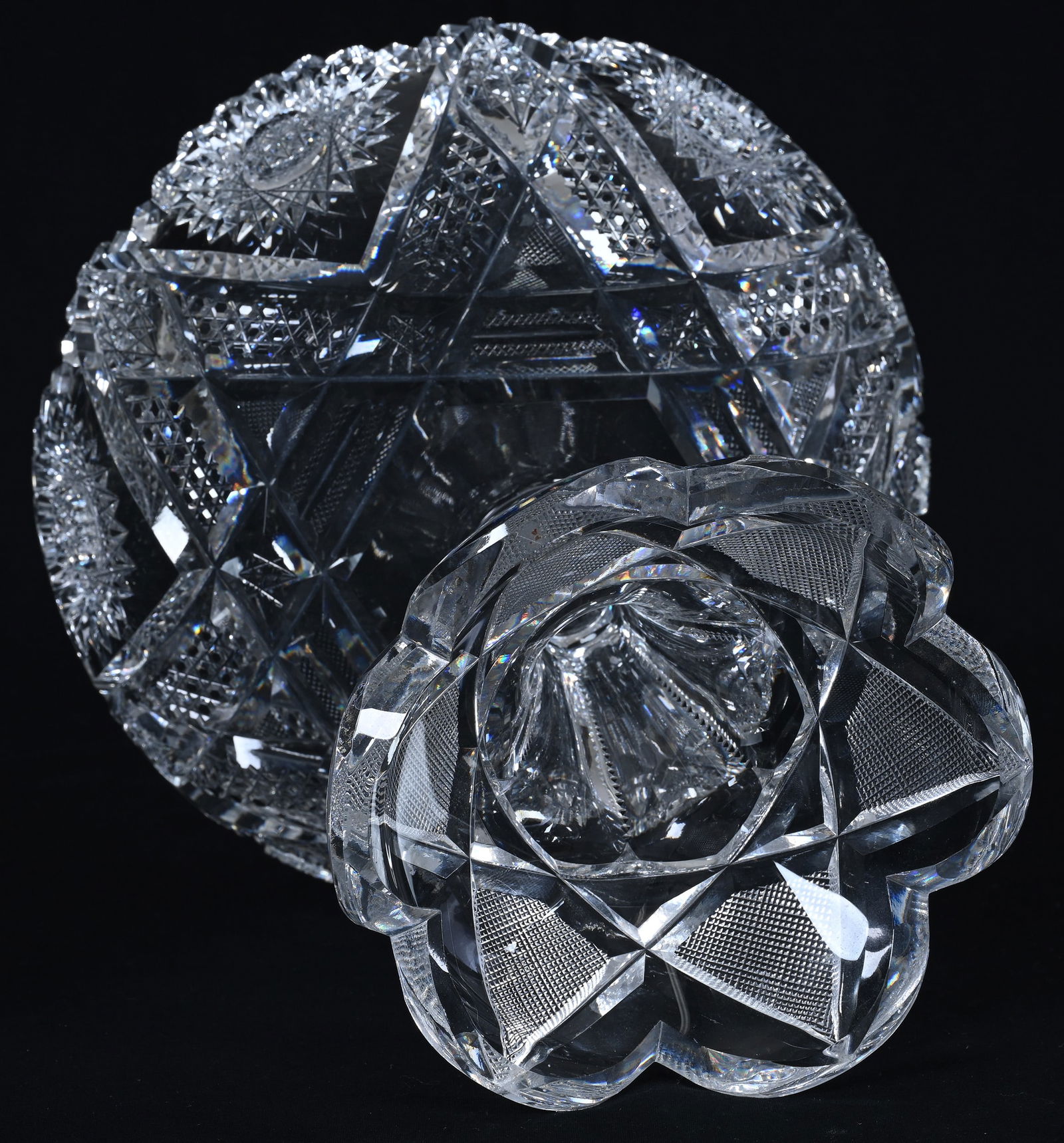 Compote, ABCG, Six-Point Ribbon Star With Hobstar, Nailhead Diamond And Crosscutting - 3