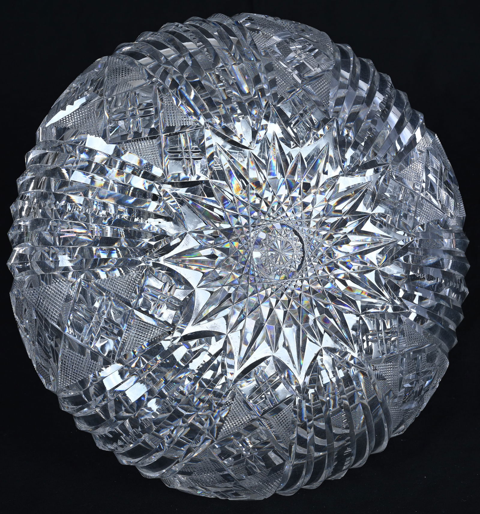 Massive Flower Center, American Brilliant Cut Glass, Ramona Pattern By Dorflinger - 3