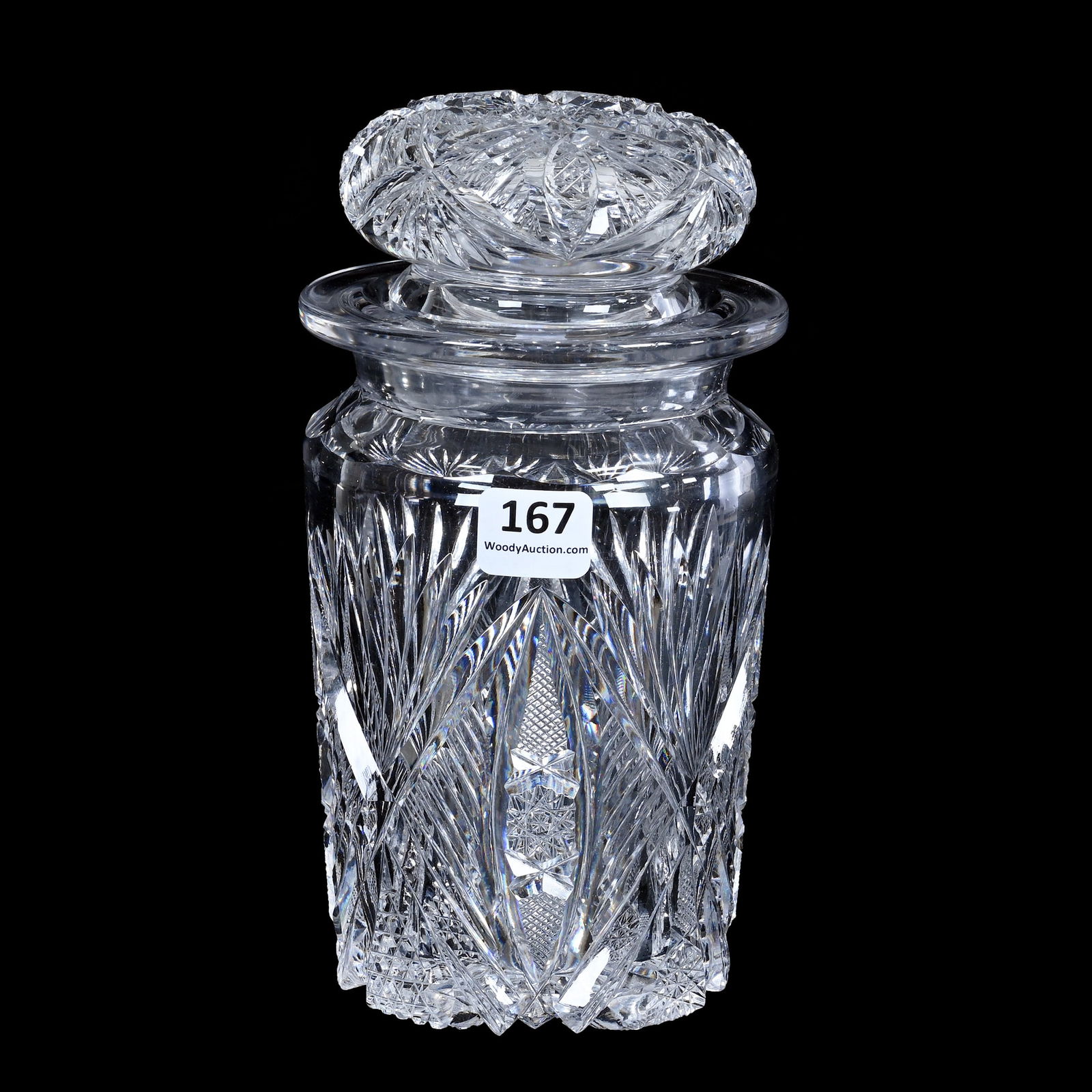 Cigarette Humidor, American Brilliant Cut Glass, Brilliant Pattern By Dorflinger (1 of 3)