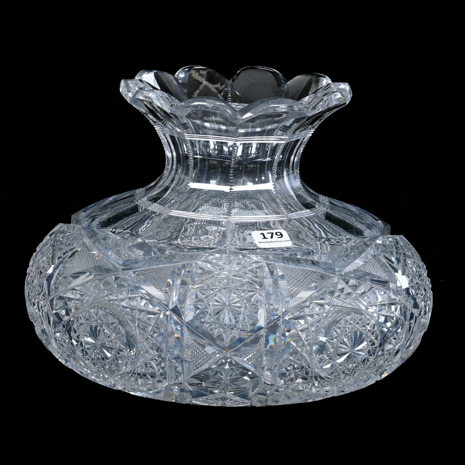 Flower Center, American Brilliant Cut Glass, Genoa Pattern By Clark (1 of 9)