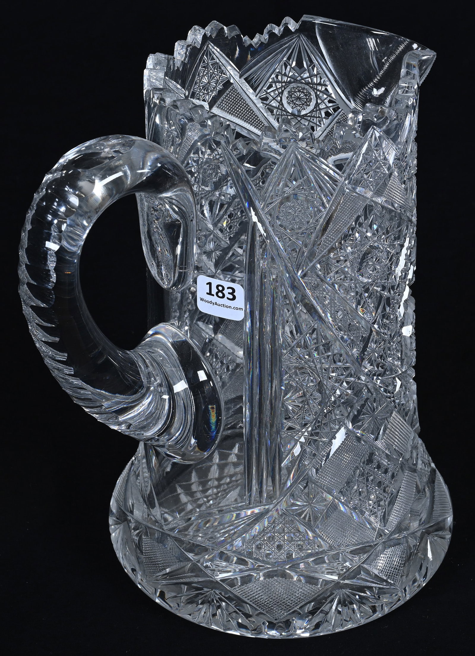 Pitcher, American Brilliant Cut Glass, Pattern #51 By Elmira - 2