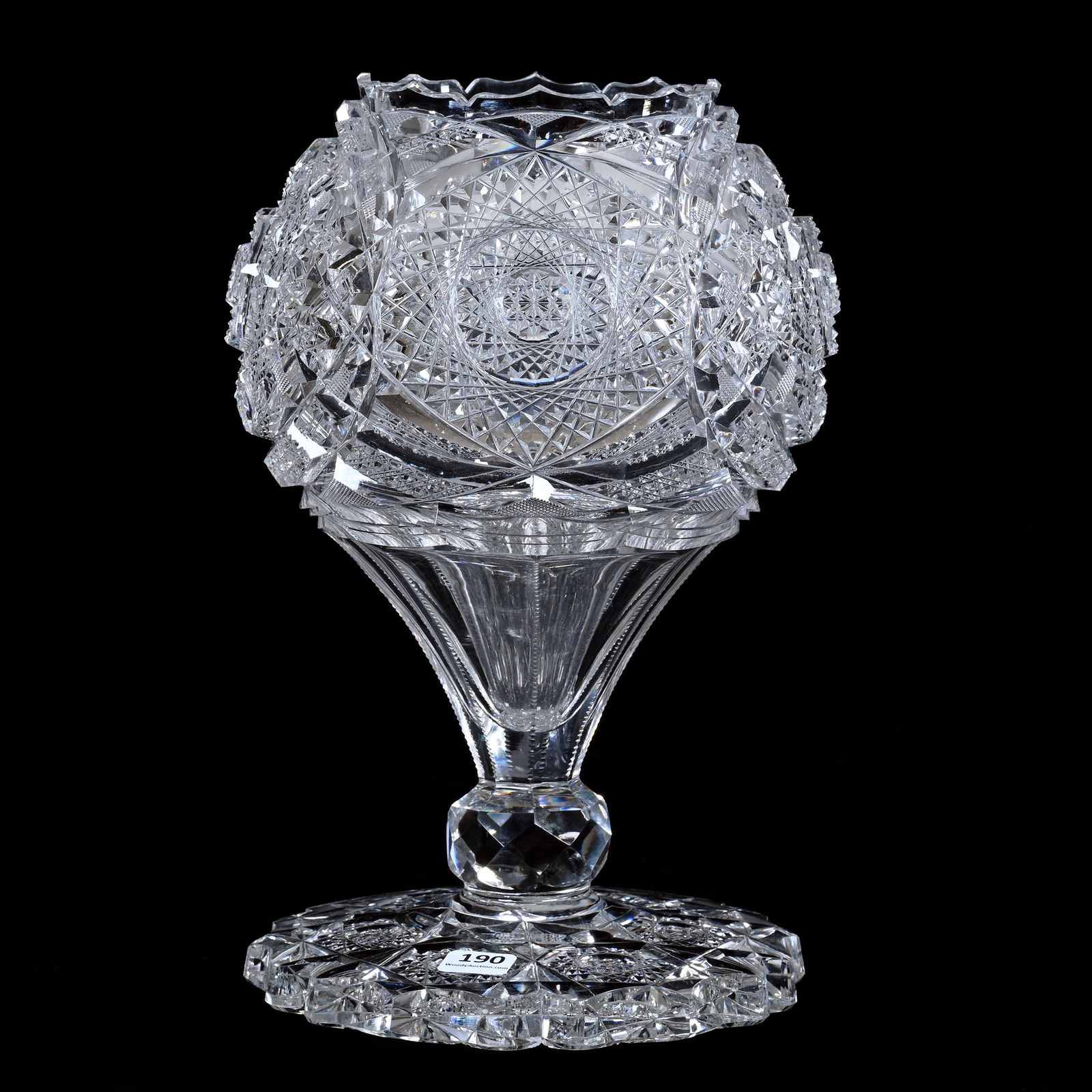 Pedestal Rose Bowl, ABCG, Hobstar, Vesica, Cane, Crosscutting & Fan Motif (1 of 3)