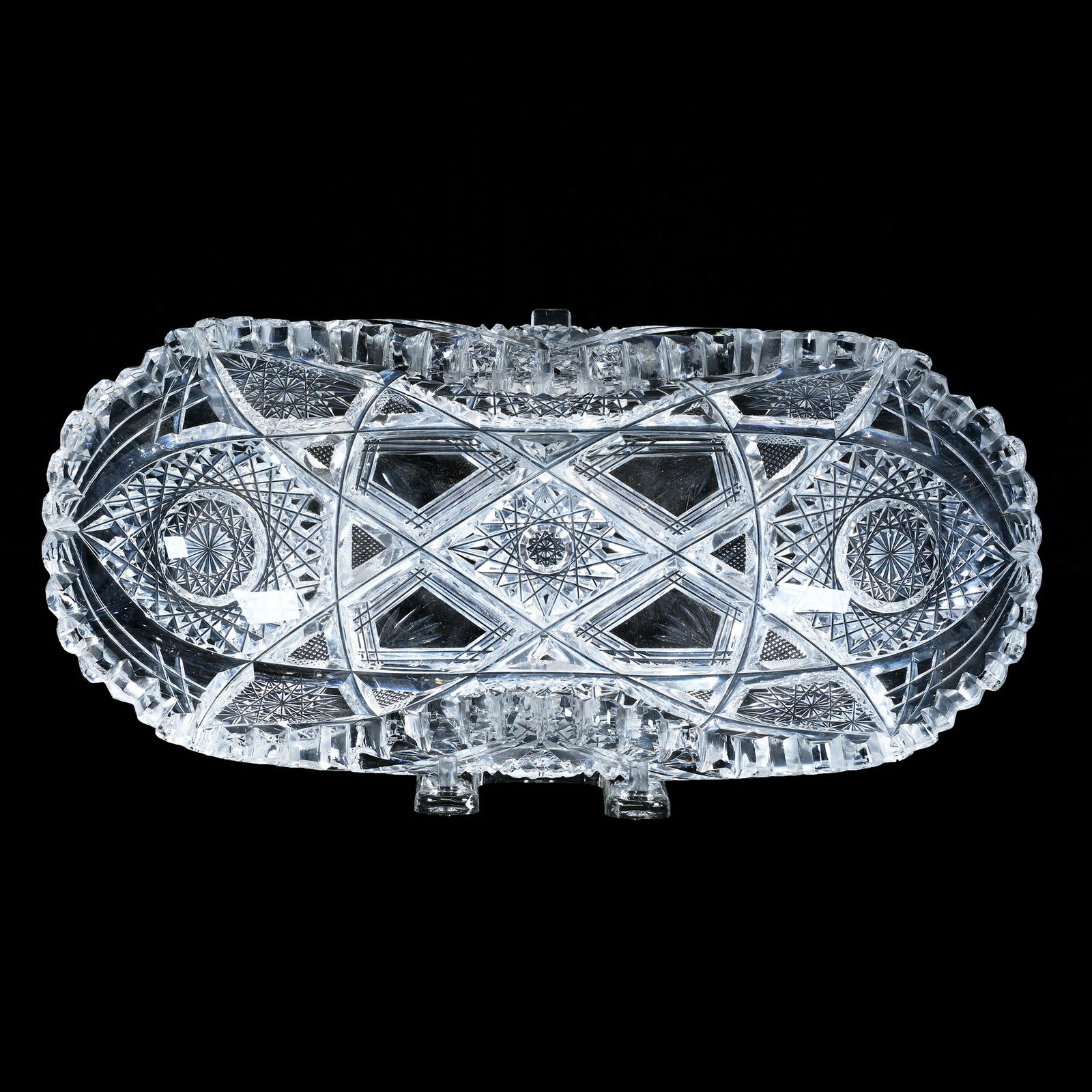 Folded Celery Tray, American Brilliant Cut Glass, Monarch Pattern By J. Hoare (1 of 4)