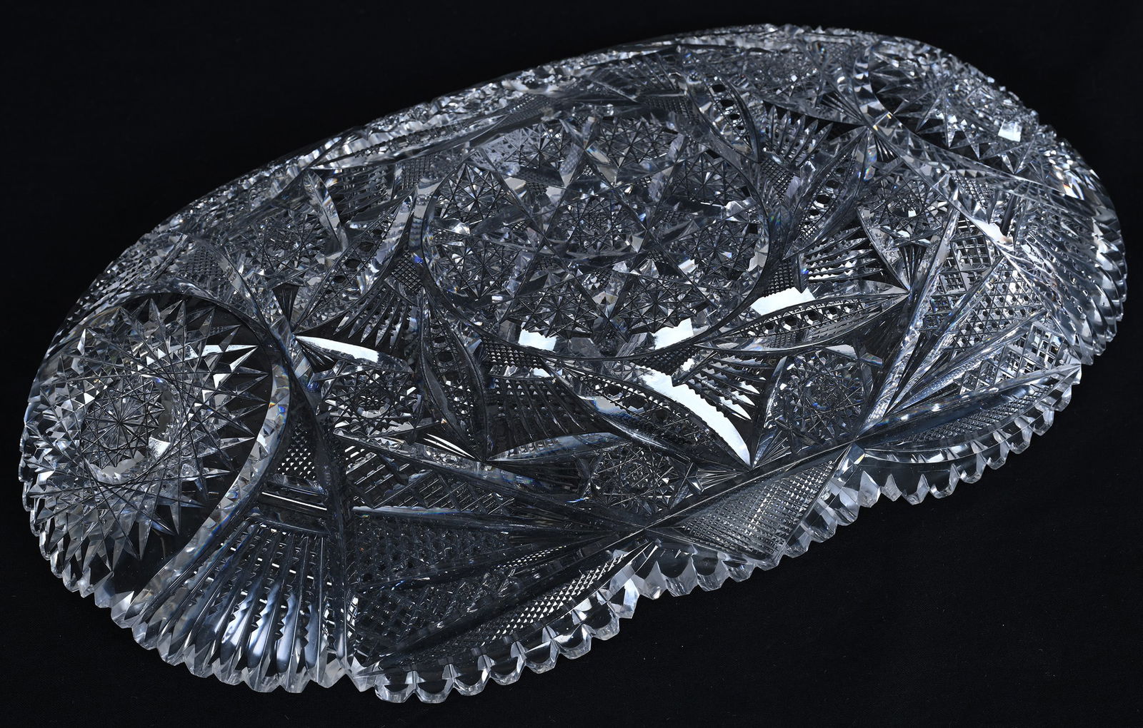 Ice Cream Tray, American Brilliant Cut Glass, Seymour Pattern By J.D. Bergen - 2