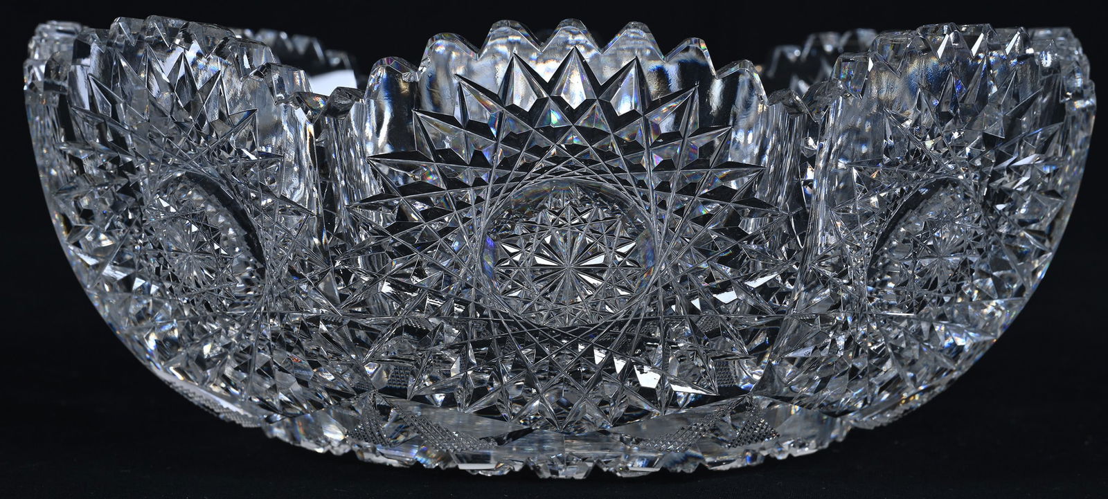 Bowl, Eight-Sided, American Brilliant Cut Glass, Hobstar & Crosscutting Highlights - 2