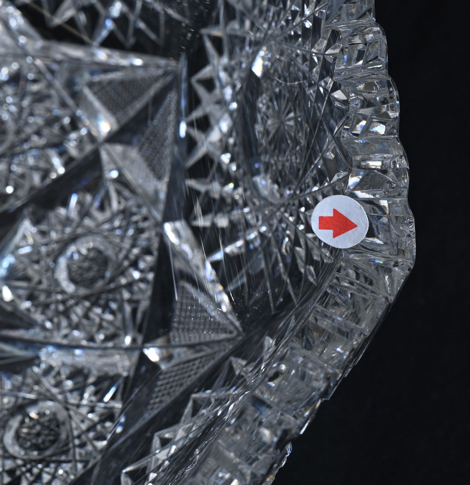 Bowl, Eight-Sided, American Brilliant Cut Glass, Hobstar & Crosscutting Highlights - 4