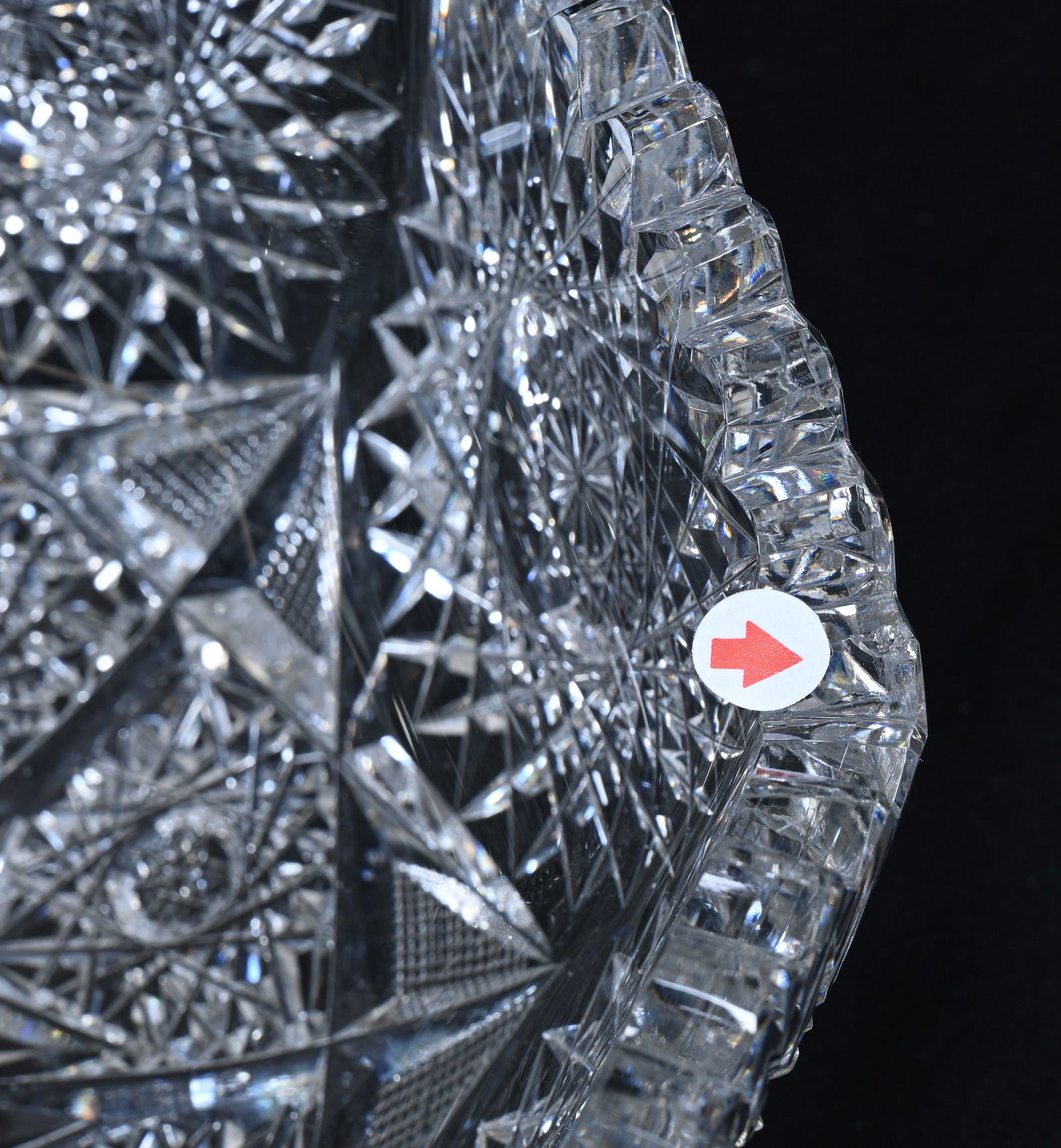 Bowl, Eight-Sided, American Brilliant Cut Glass, Hobstar & Crosscutting Highlights - 5