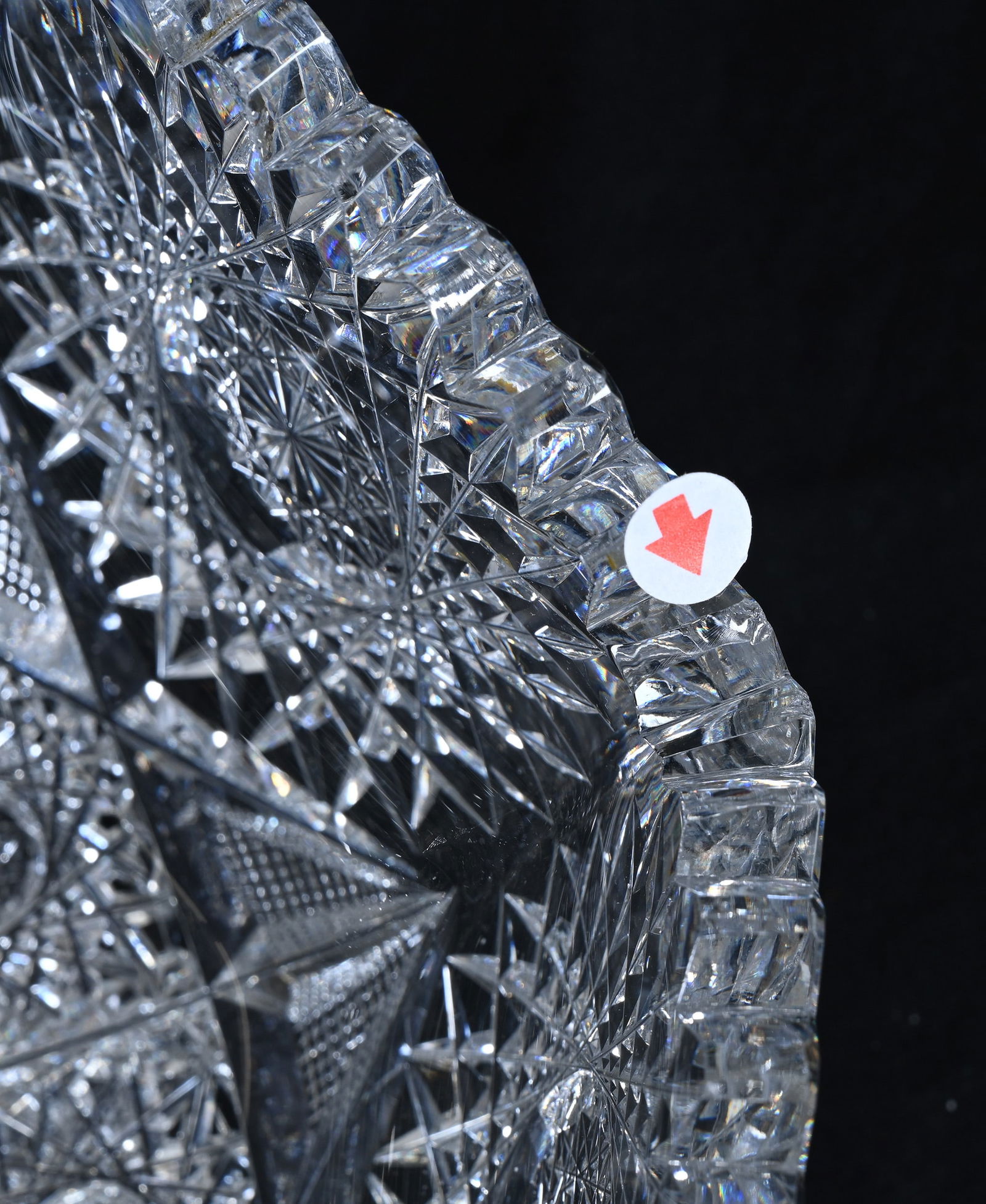 Bowl, Eight-Sided, American Brilliant Cut Glass, Hobstar & Crosscutting Highlights - 6