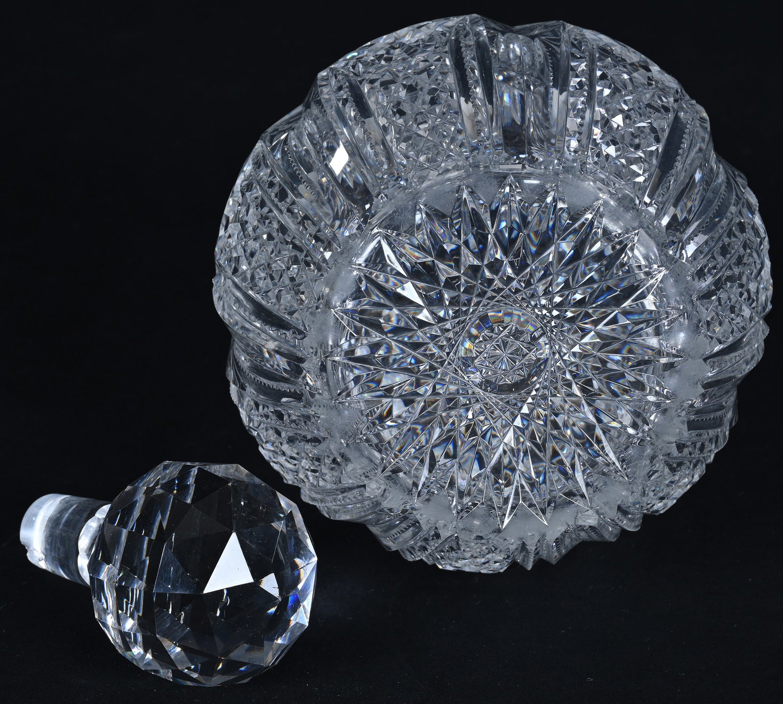 Decanter, American Brilliant Cut Glass, Gloria Pattern By Dorflinger - 3