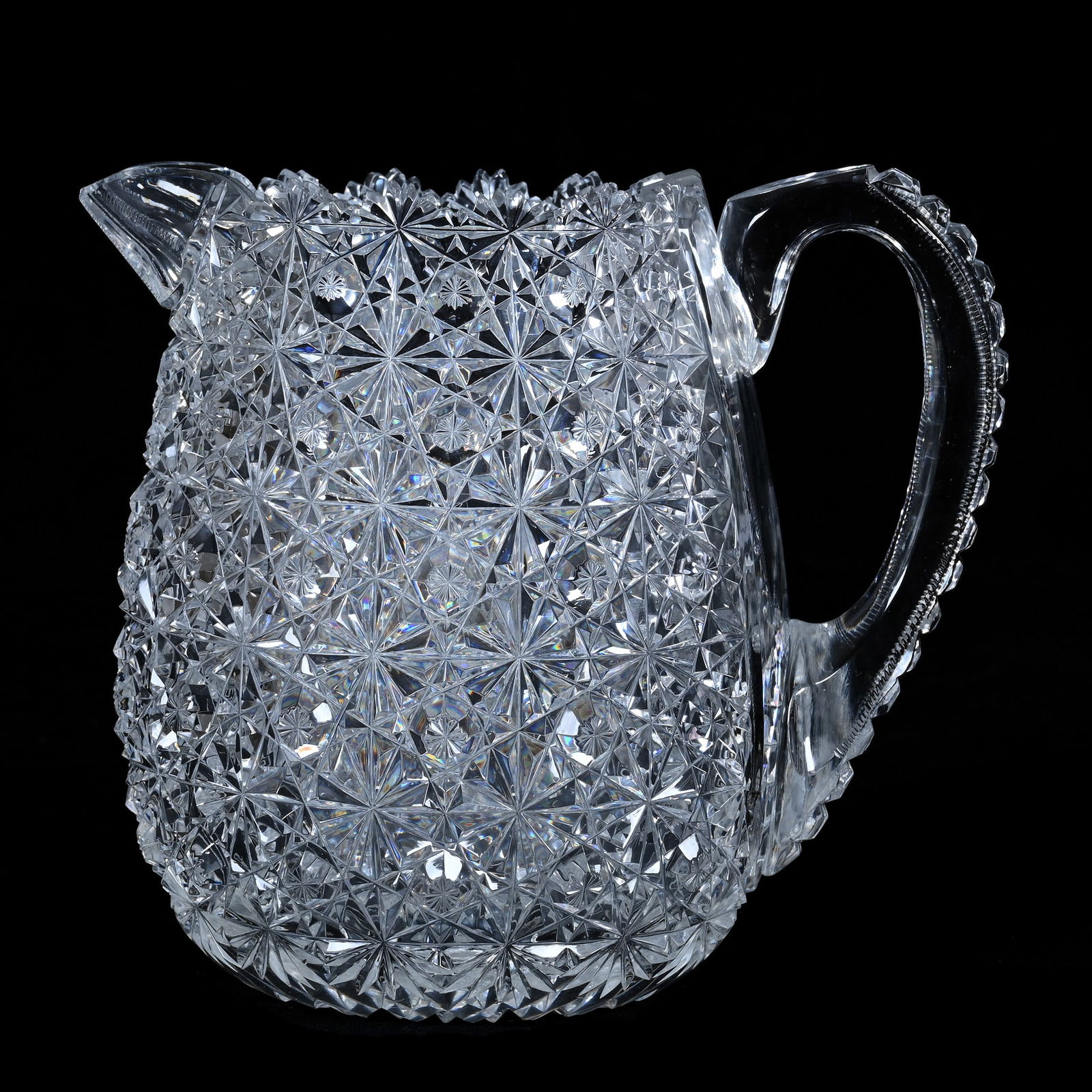 Jug, American Brilliant Cut Glass, Russian Pattern With Star Cut Buttons (1 of 3)