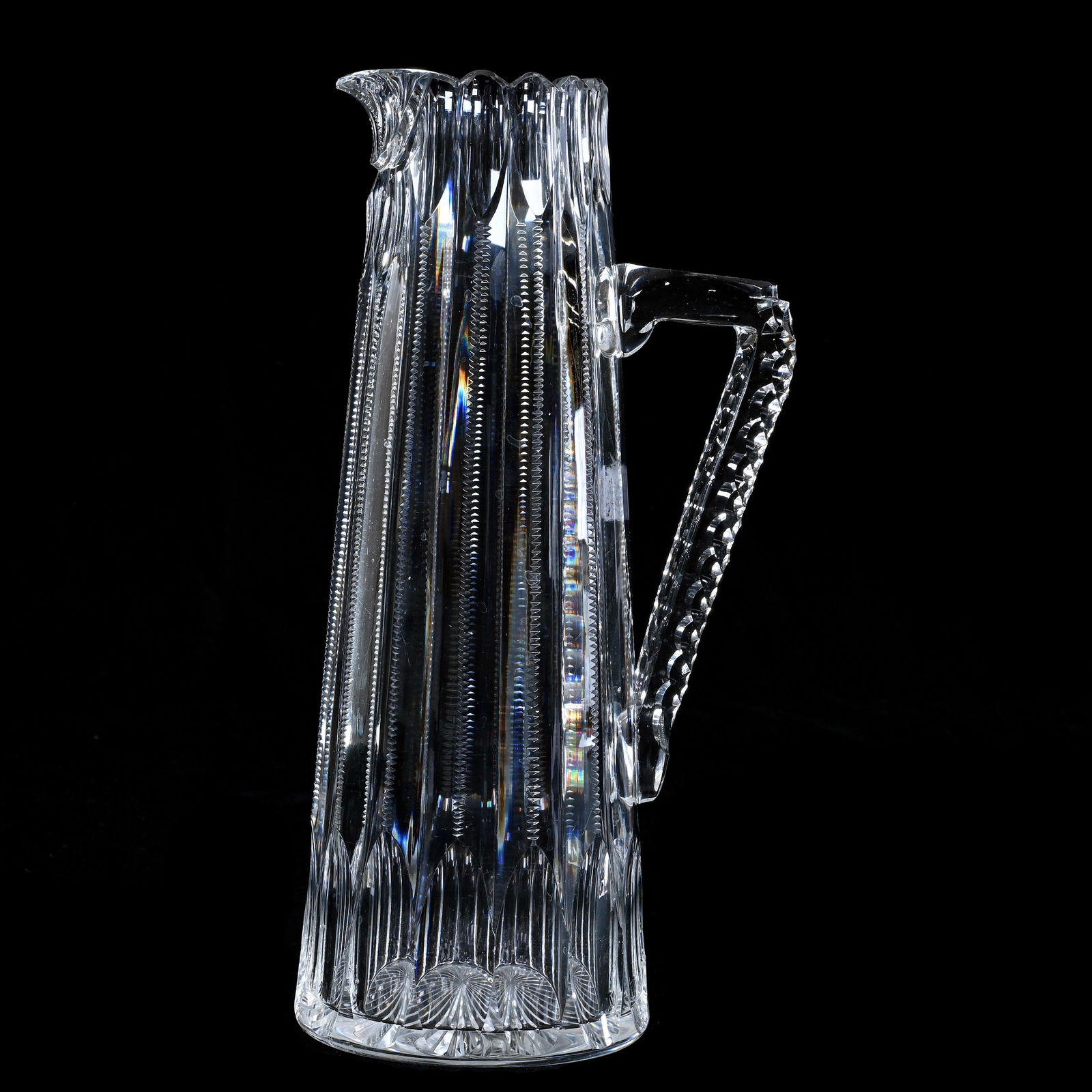 Tankard, American Brilliant Cut Glass, Zippered Pillar Design (1 of 5)