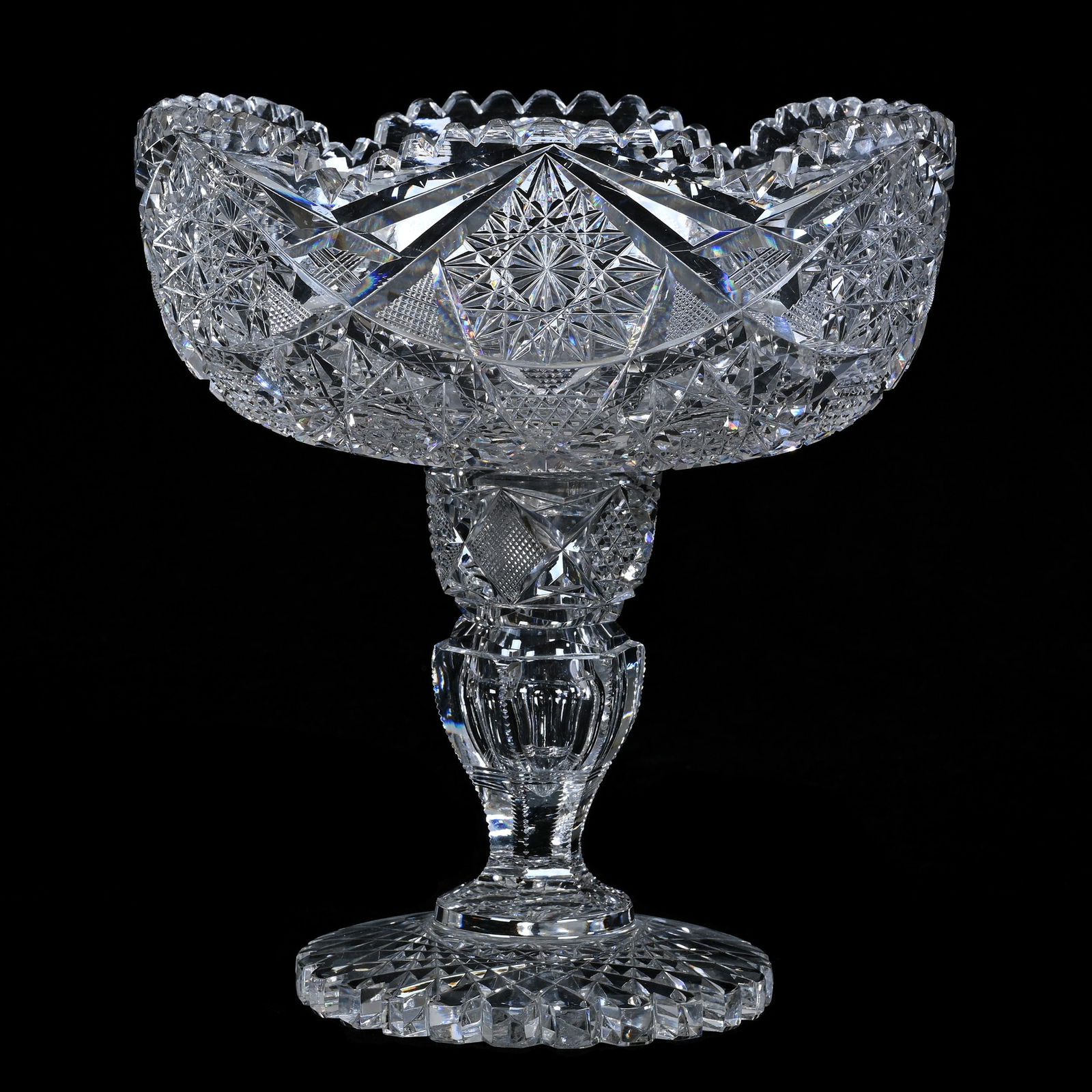 Pedestal Bowl, Two Part, American Brilliant Cut Glass (1 of 3)