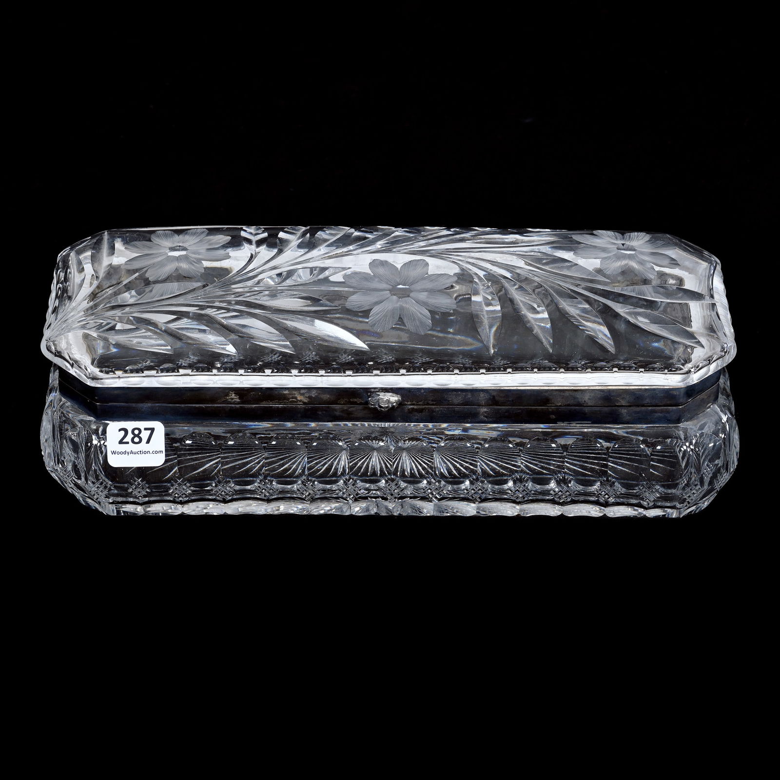 Glove Box, American Brilliant Cut Glass, Viscaria Pattern By Pairpoint (1 of 3)