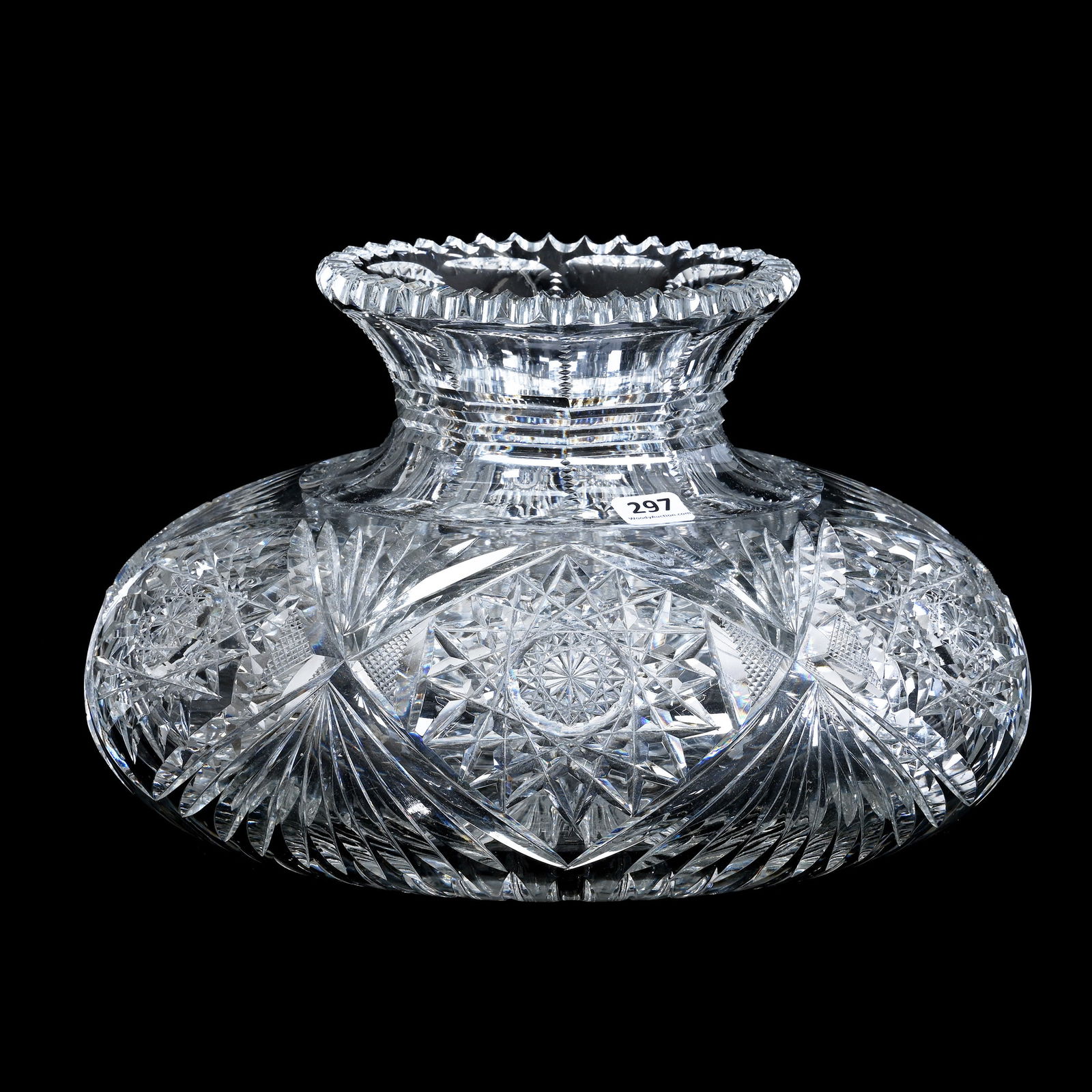 Flower Center, American Brilliant Cut Glass, Hobstar, Crosscutting And Fan Motif (1 of 3)