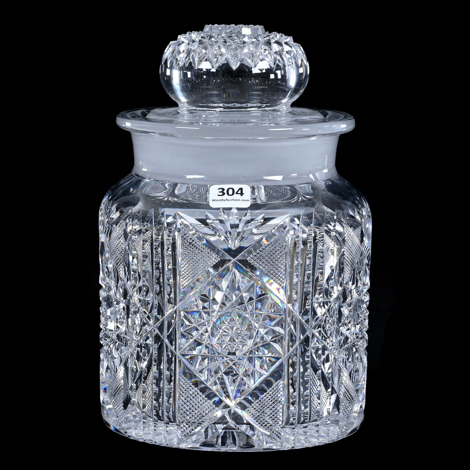 Humidor, American Brilliant Cut Glass, Ariel Pattern By C.F. Monroe (1 of 3)