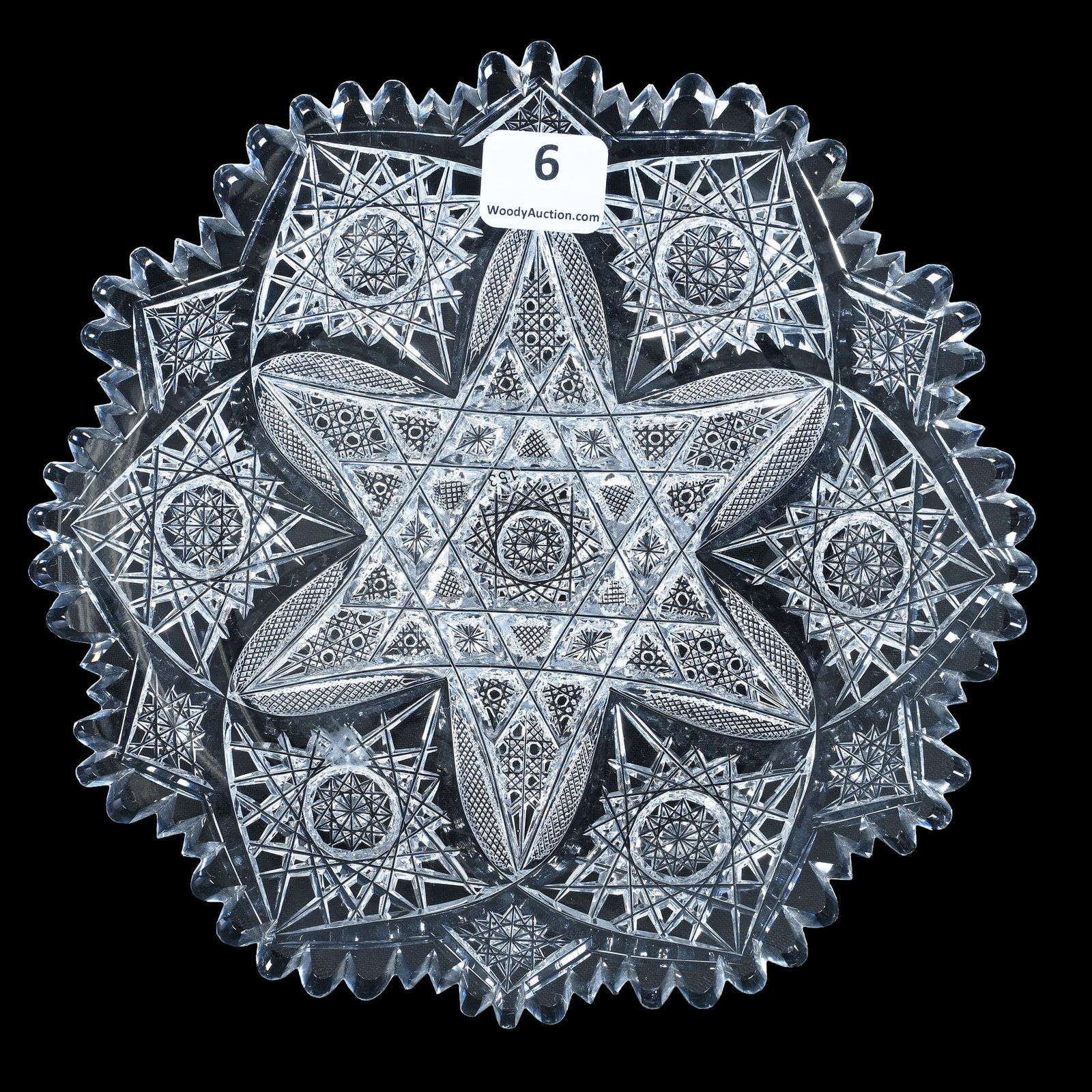 Plate, American Brilliant Cut Glass, Elmira Pattern #17 (1 of 3)