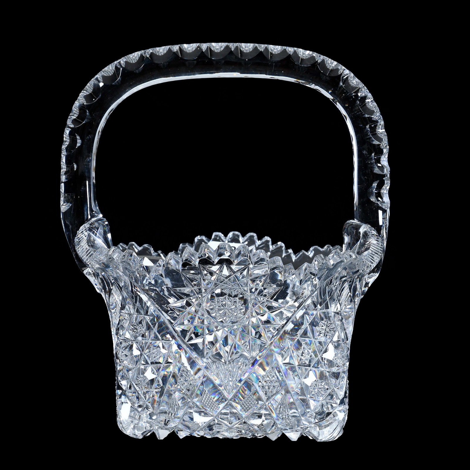 Square Basket, American Brilliant Cut Glass (1 of 3)