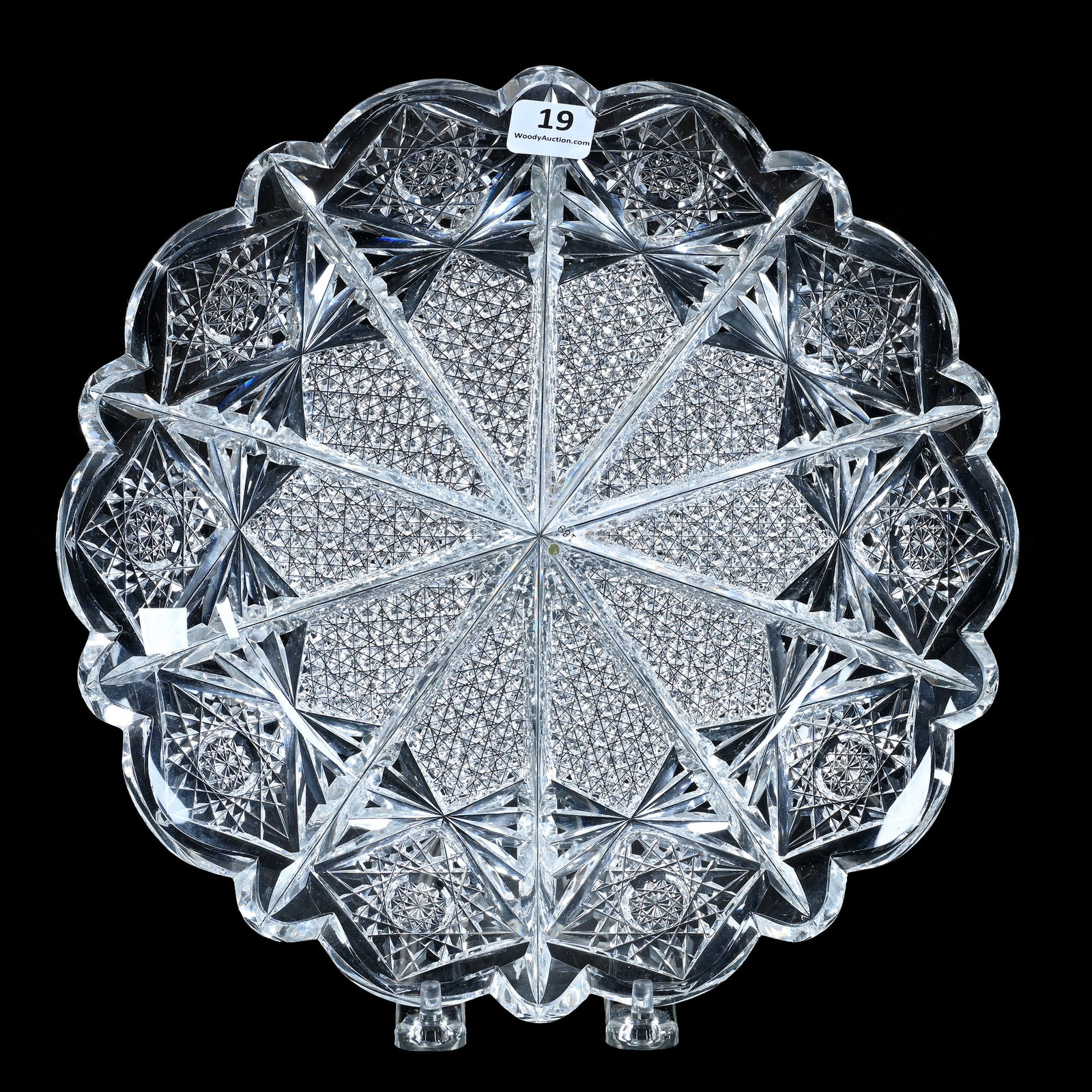 Pie Shaped Plate, American Brilliant Cut Glass, Signed Hawkes, Napolean Pattern (1 of 2)