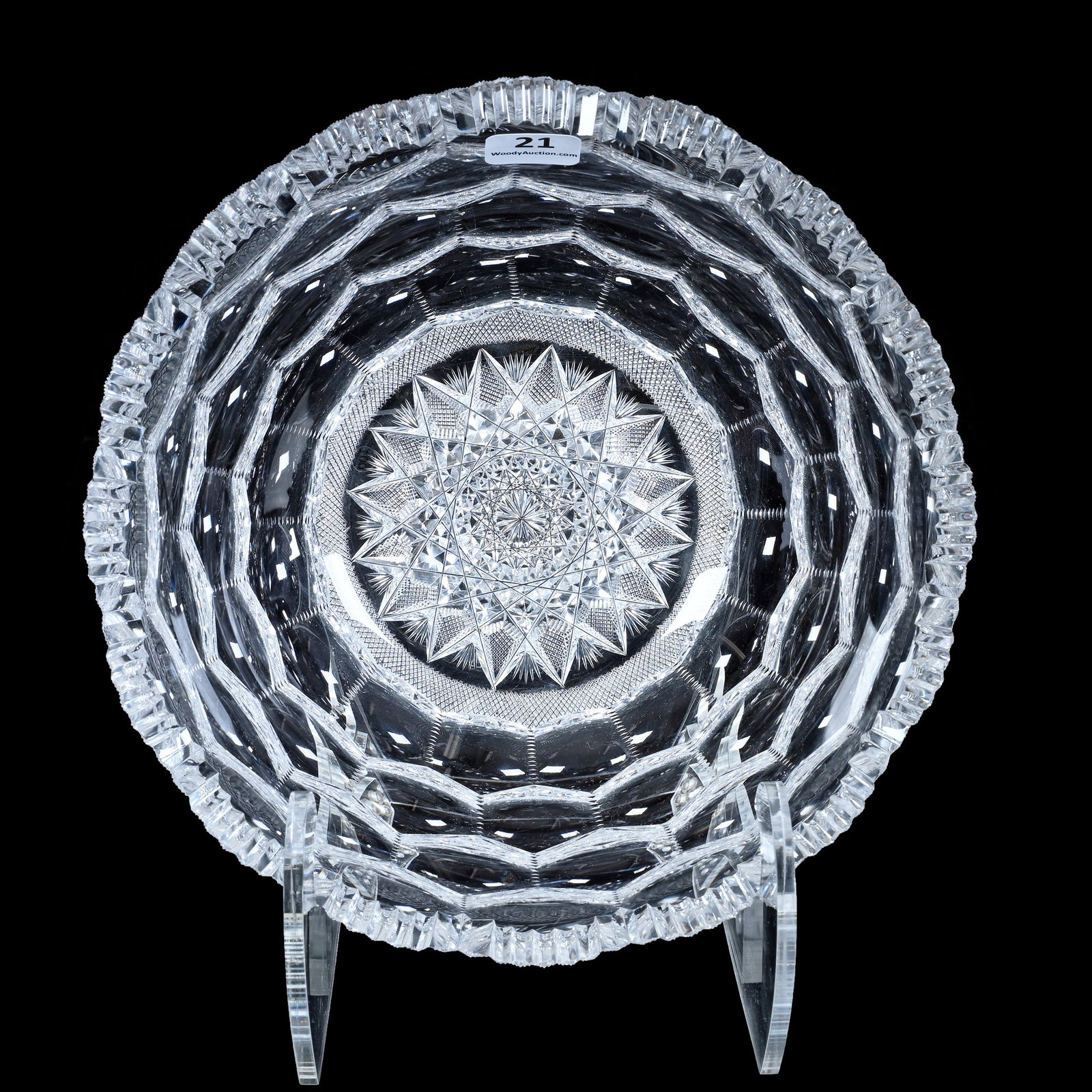 Bowl, American Brilliant Cut Glass, Thousand Eye Pattern Attributed To Tuthill (1 of 3)