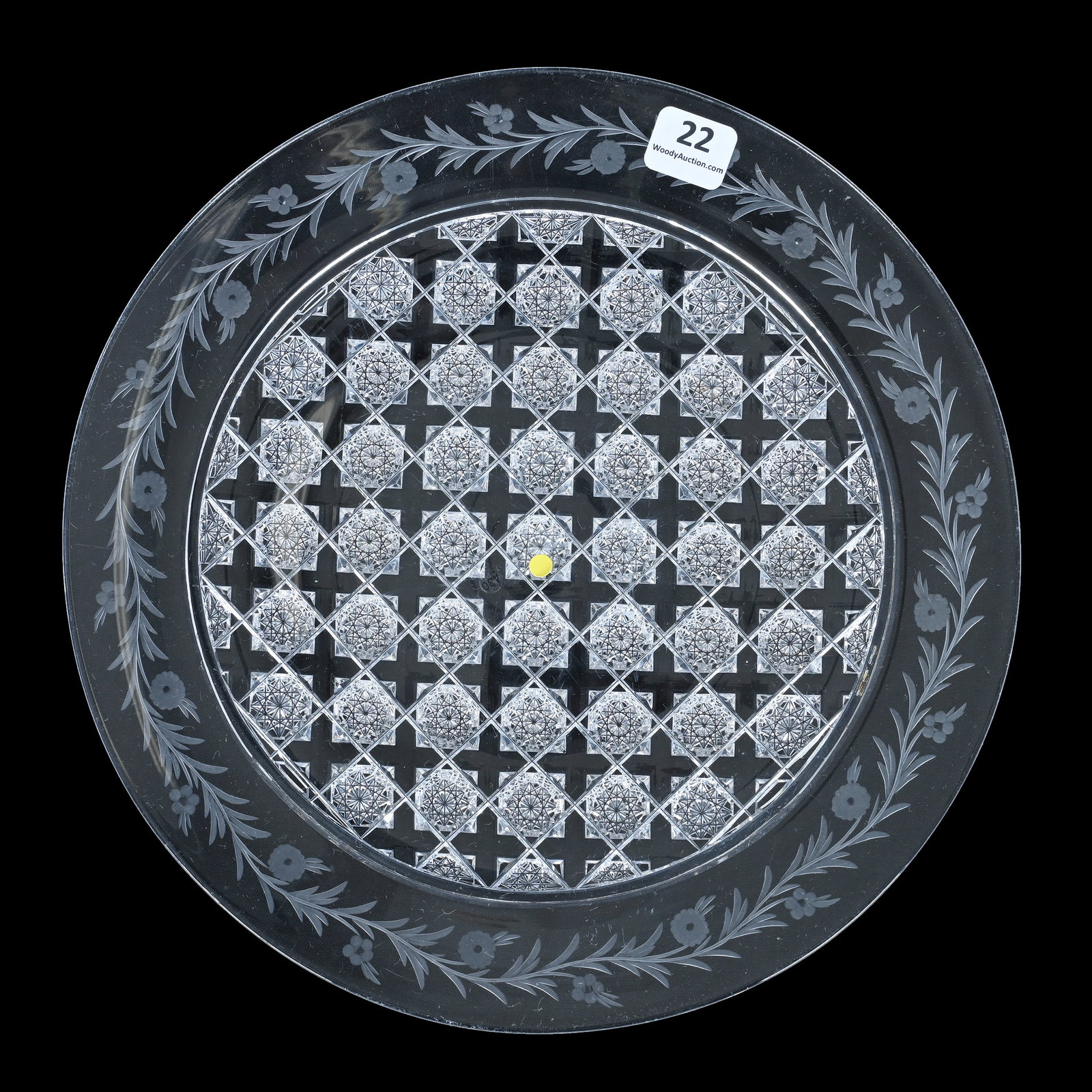 Plate, American Brilliant Cut Glass, Signed Sinclaire, Assyrian And Border Pattern (1 of 2)