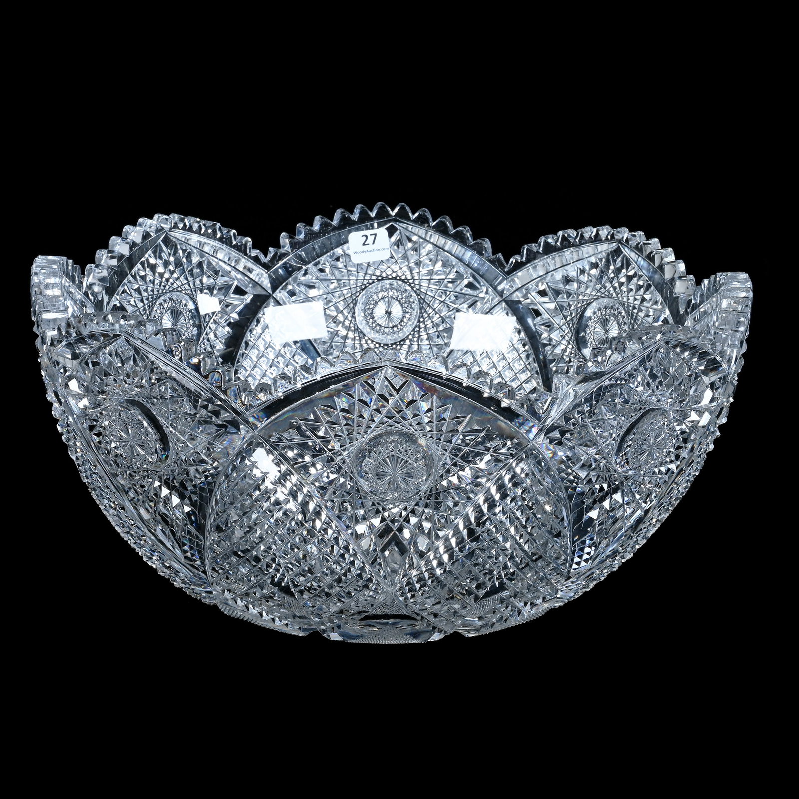 Punch Bowl, American Brilliant Cut Glass, Aberdeen Pattern By Hawkes (1 of 11)