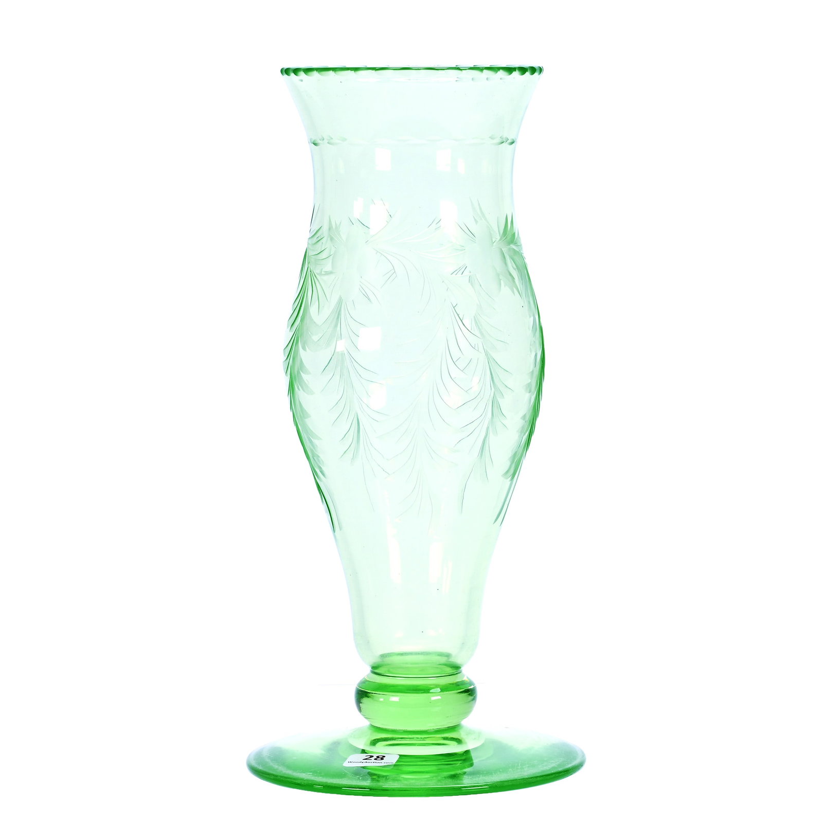 Pedestal Vase, American Brilliant Cut Glass, Signed Hawkes (1 of 3)