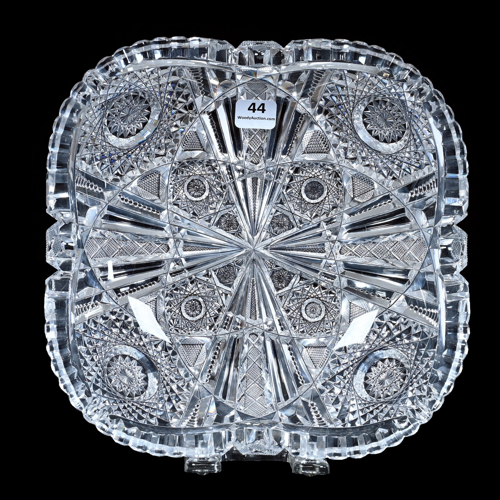 Square Bowl, American Brilliant Cut Glass, Wedgemere Pattern By Libbey (1 of 2)