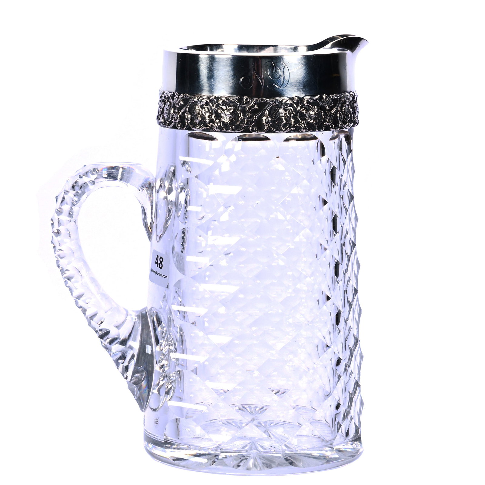 Pitcher, American Brilliant Cut Glass, Saint Louis Diamond Pattern (1 of 5)