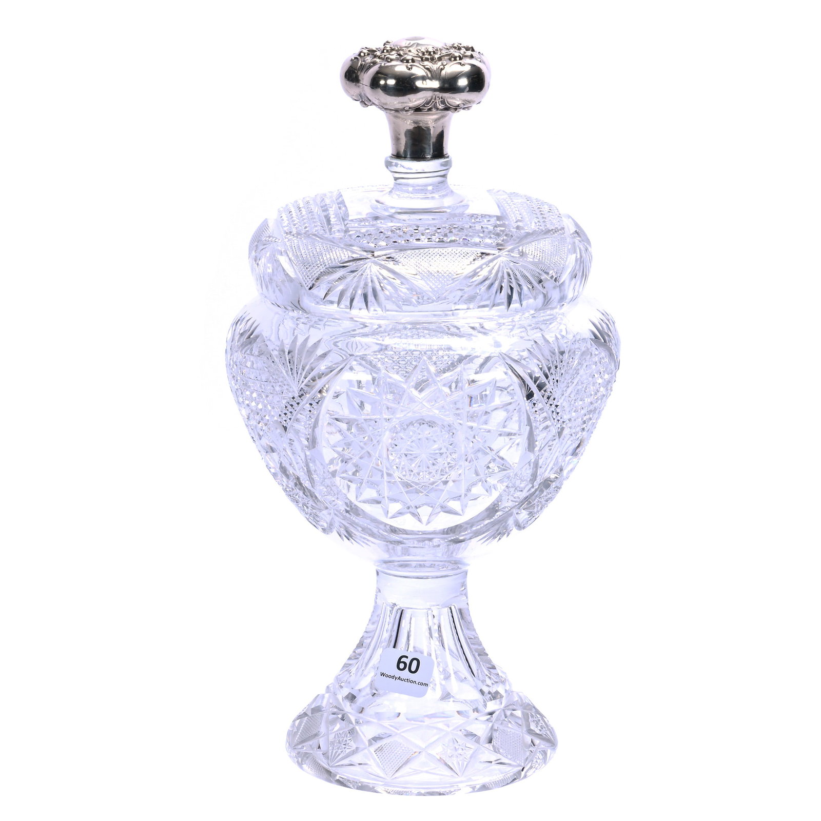 Pedestal Covered Jar, American Brilliant Cut Glass (1 of 5)