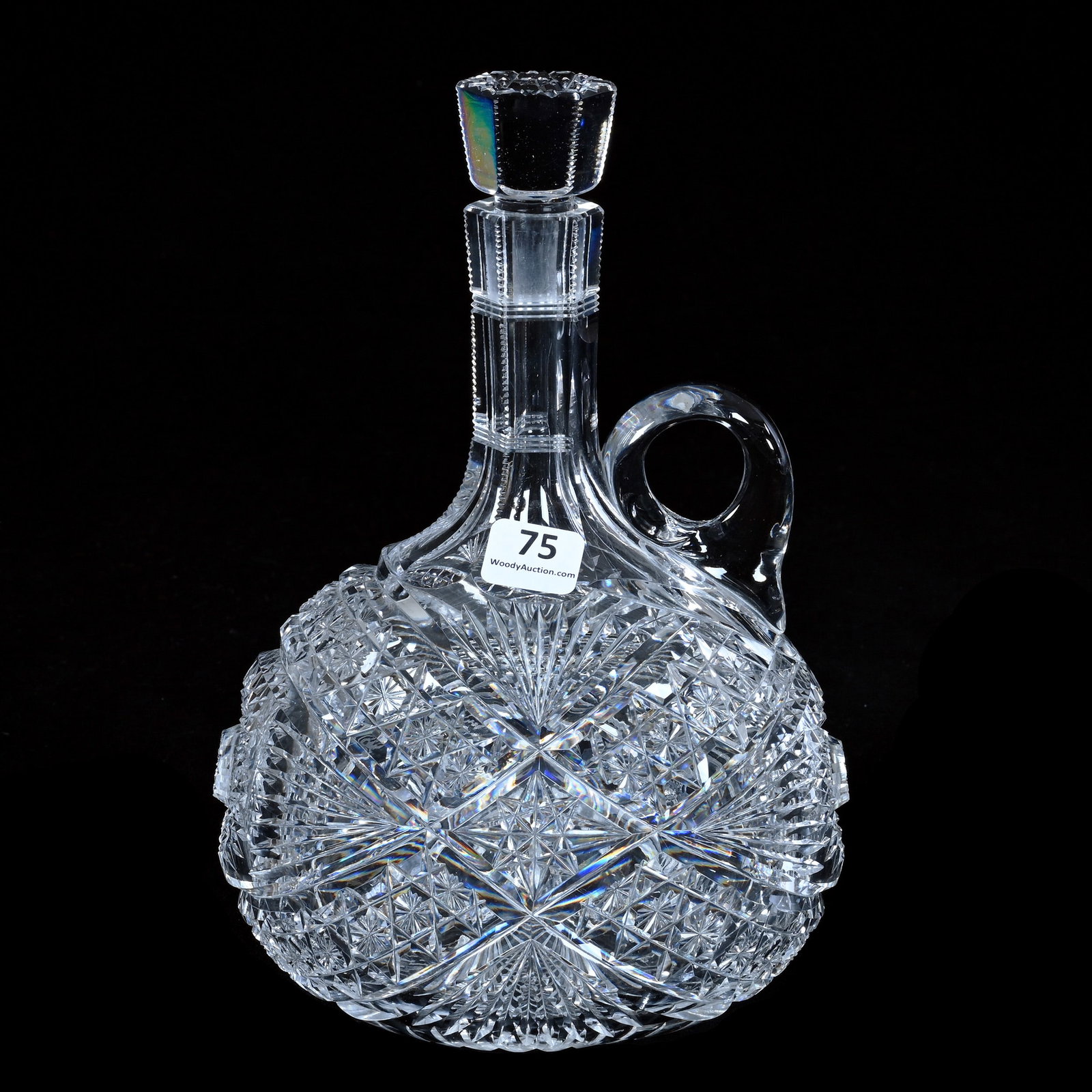 Ovoid Handled Decanter, American Brilliant Cut Glass (1 of 3)