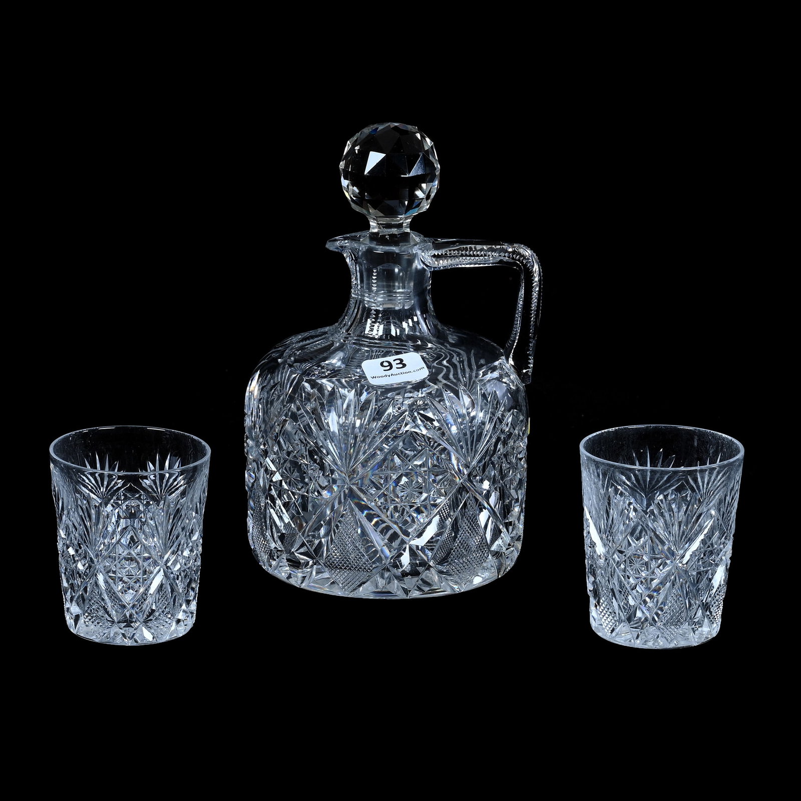 Whiskey Set, American Brilliant Cut Glass, Signed Hawkes, Gladys Pattern (1 of 3)