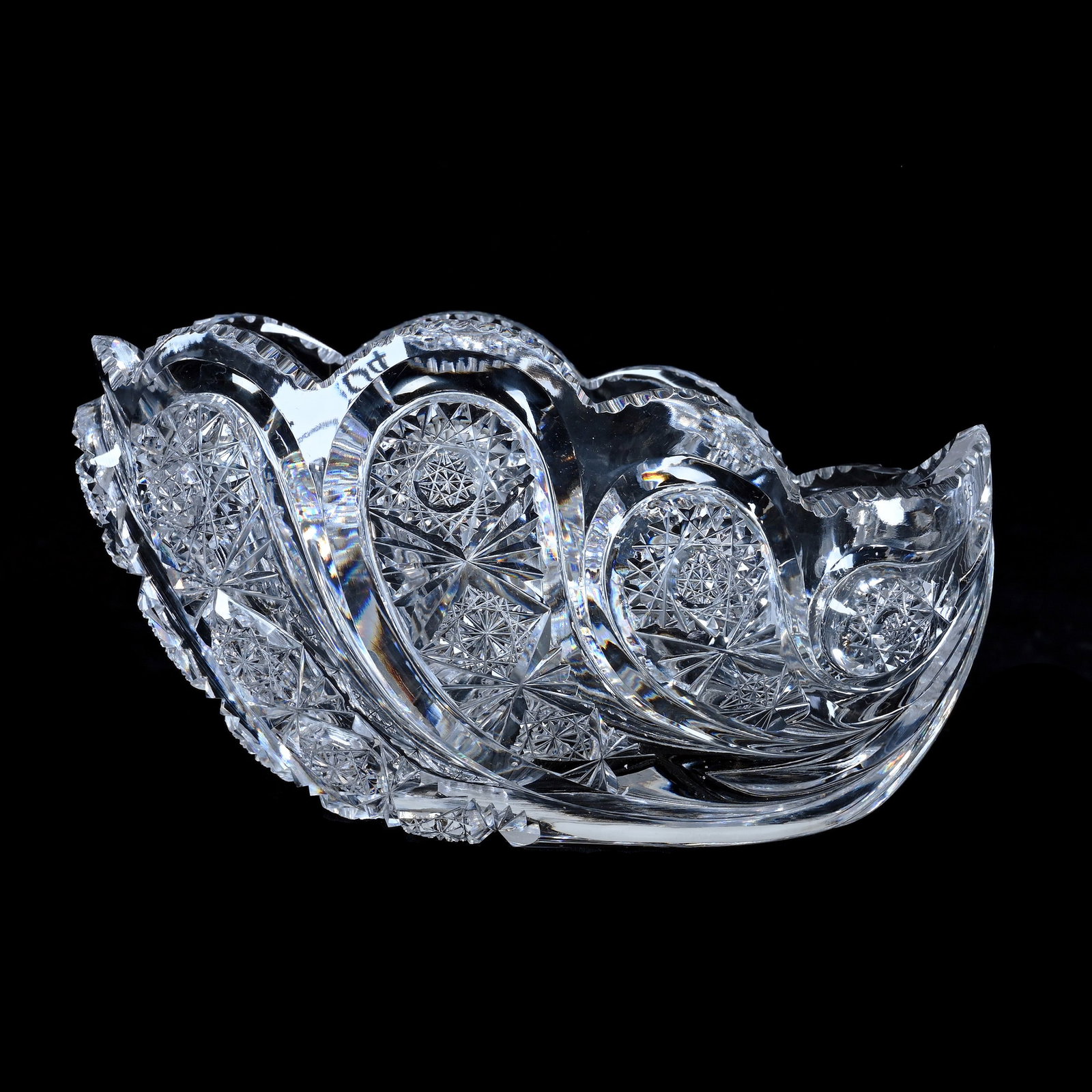 Blown Mold Shell Shaped Bowl, American Brilliant Cut Glass, Kohinoor Pattern By Hawkes (1 of 3)