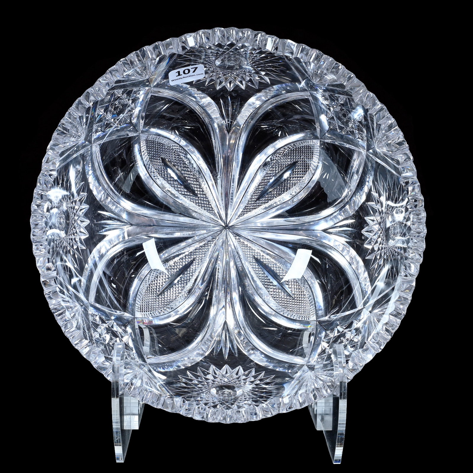 Bowl, American Brilliant Cut Glass, Columbia Pattern By Bergen (1 of 3)