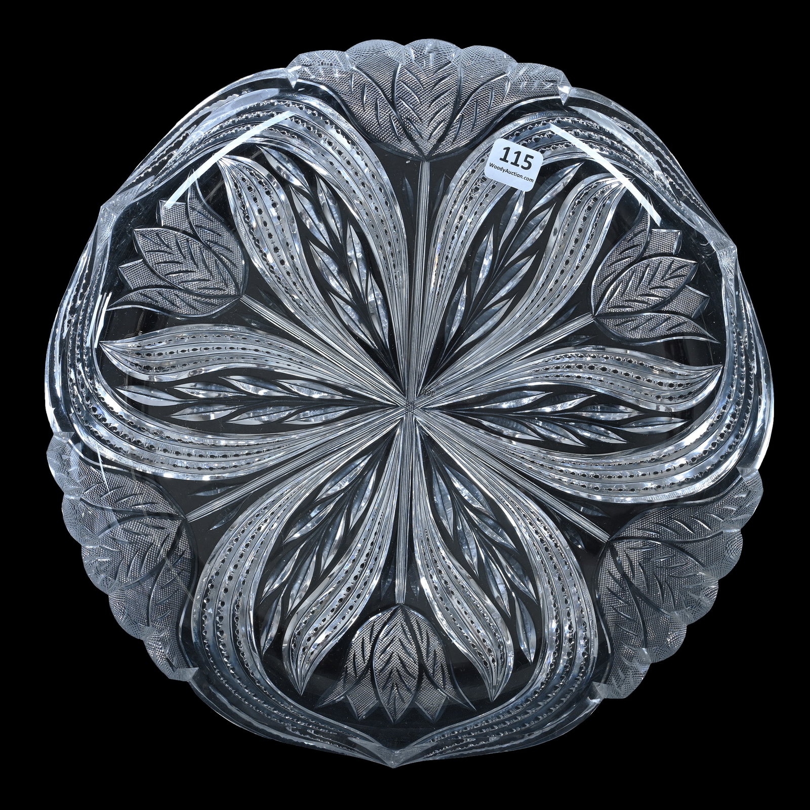 Round Tray, American Brilliant Cut Glass, Holland Pattern By Pairpoint (1 of 2)