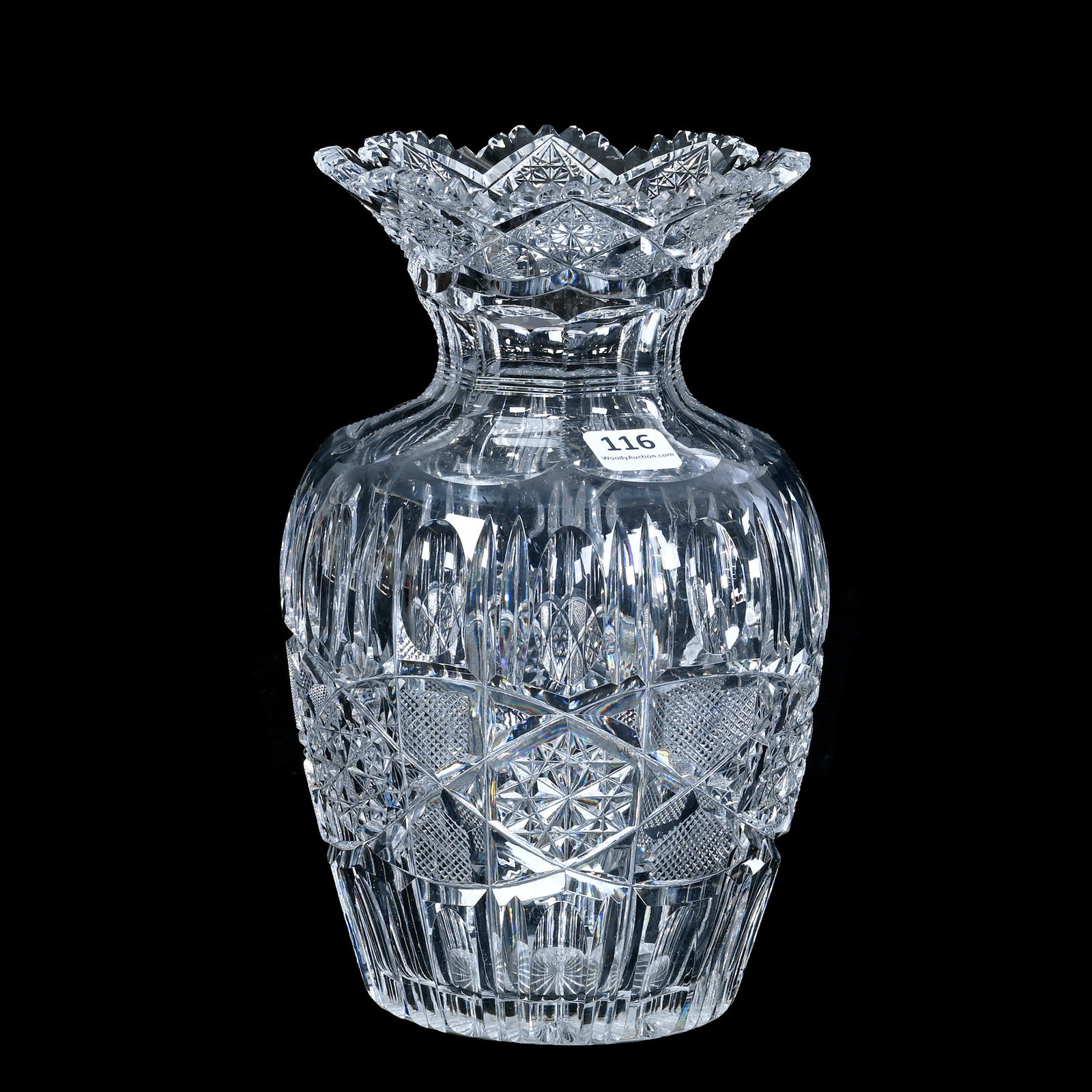 Vase, American Brilliant Cut Glass, Glenwood Pattern By Bergen (1 of 3)