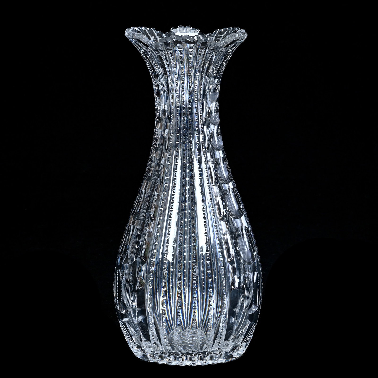 Vase, American Brilliant Cut Glass, Boston Pattern By Mt Washington (1 of 4)