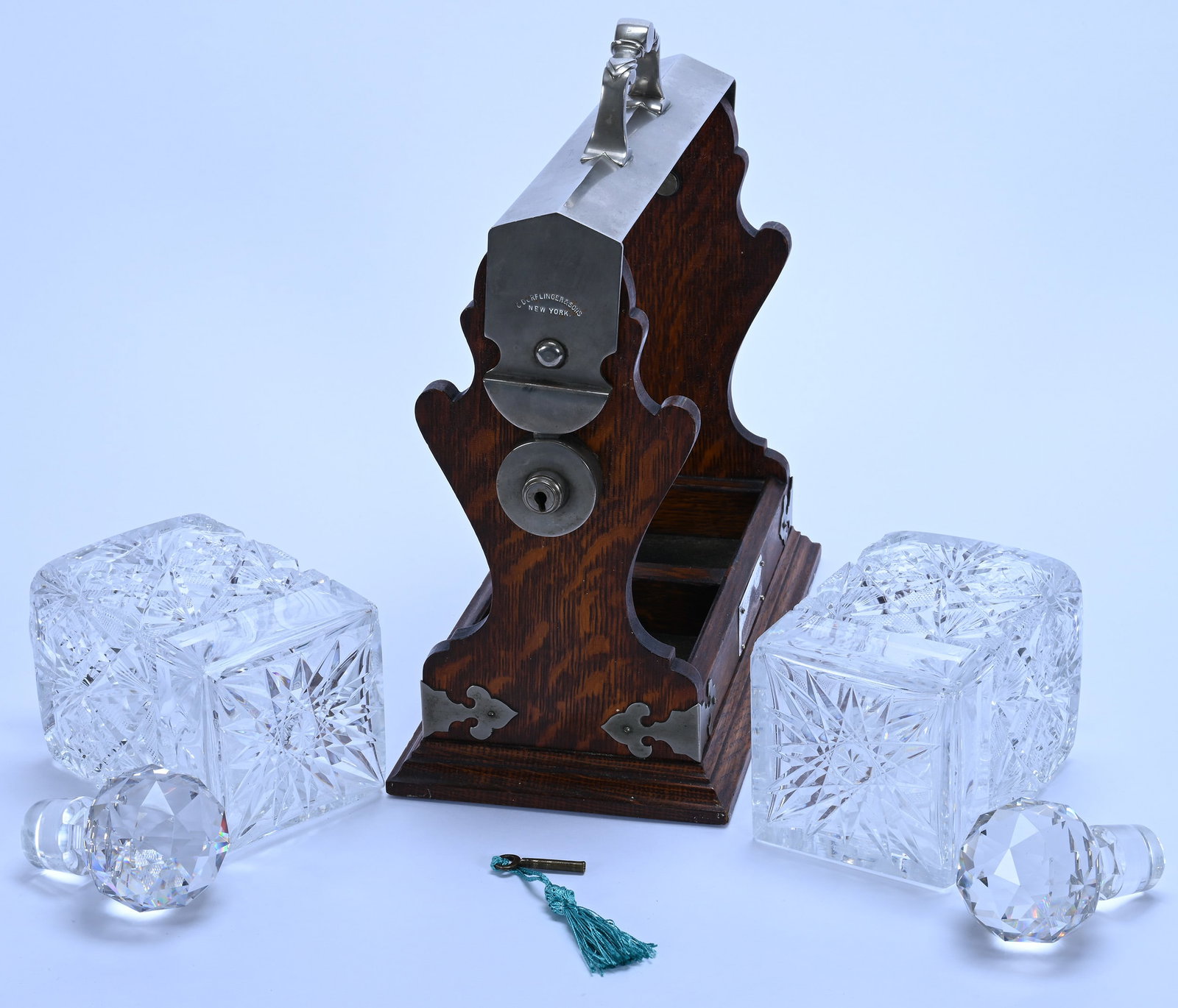 Two Bottle Tantalus Set - 4