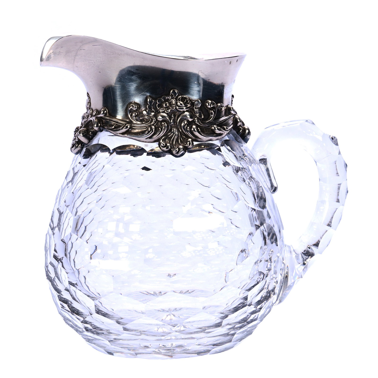 Pitcher, American Brilliant Cut Glass, Honeycomb Pattern (1 of 5)