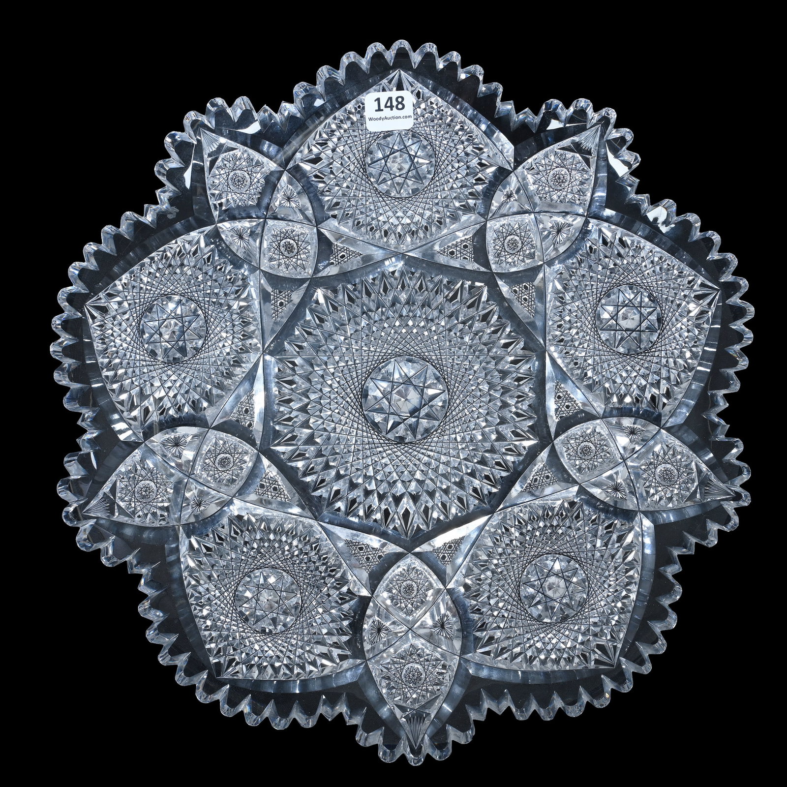 Round Tray, American Brilliant Cut Glass (1 of 3)