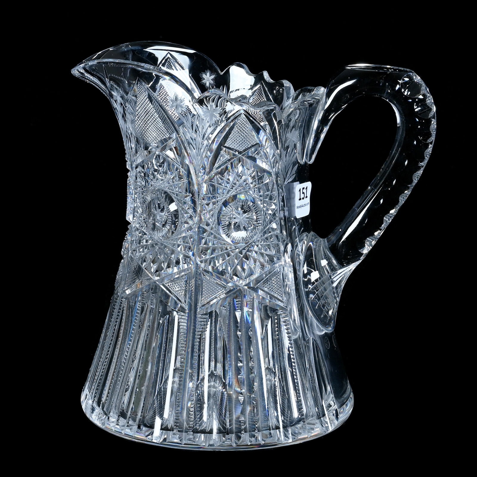 Pitcher, American Brilliant Cut Glass, Berwick Pattern By Pairpoint (1 of 3)