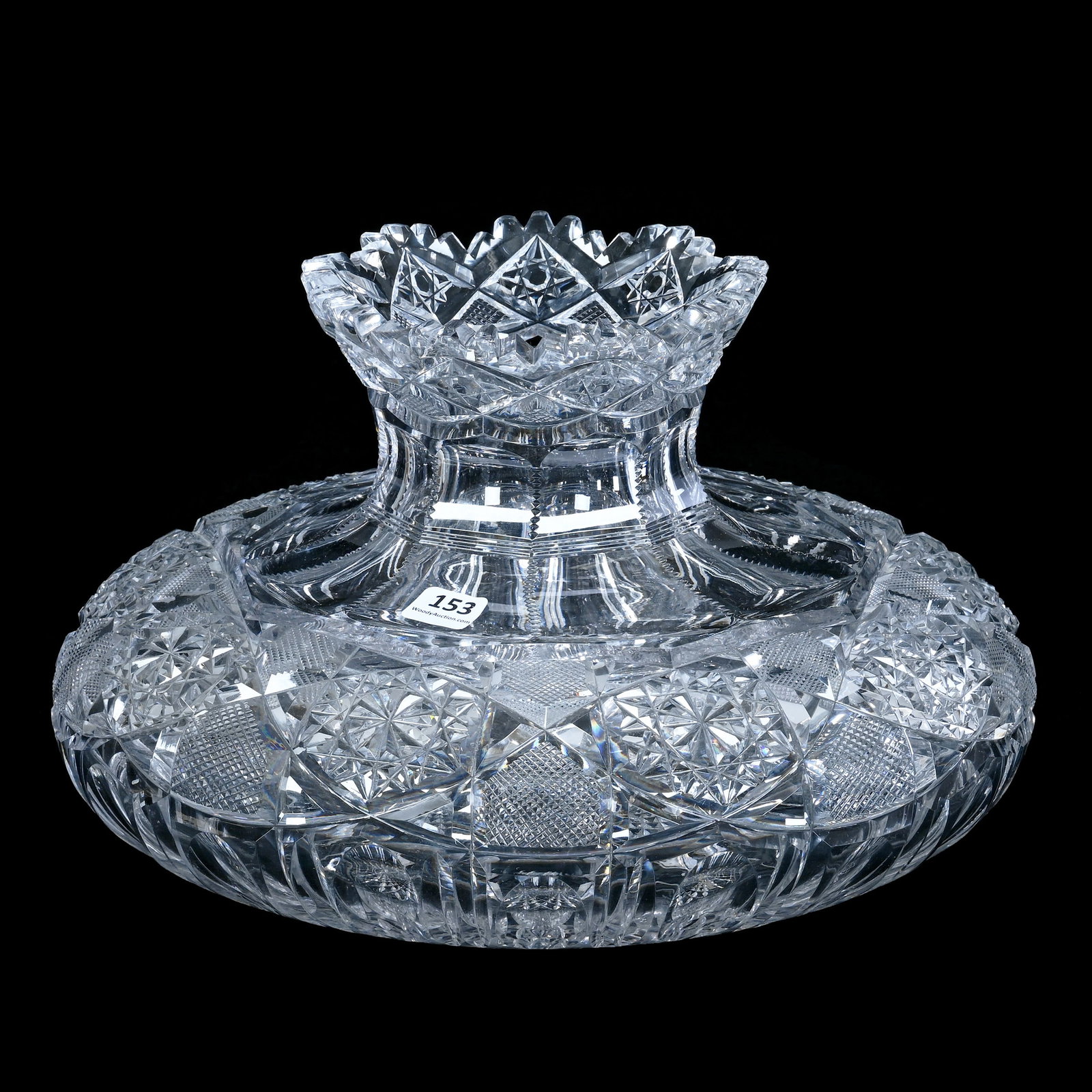 Flower Center, American Brilliant Cut Glass, Glenwood Pattern By Bergen (1 of 3)