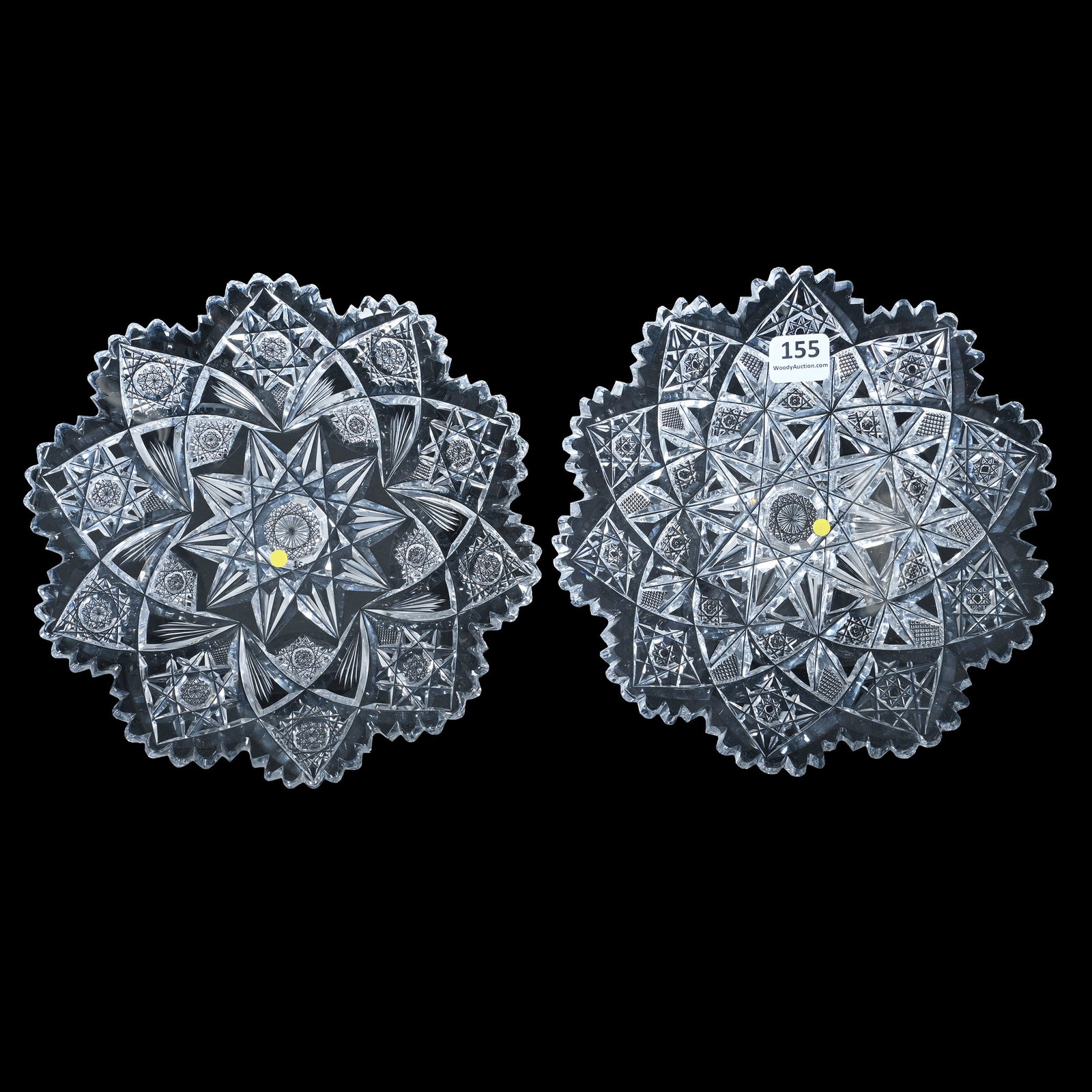 (2) Plates, American Brilliant Cut Glass Signed Hawkes (1 of 2)