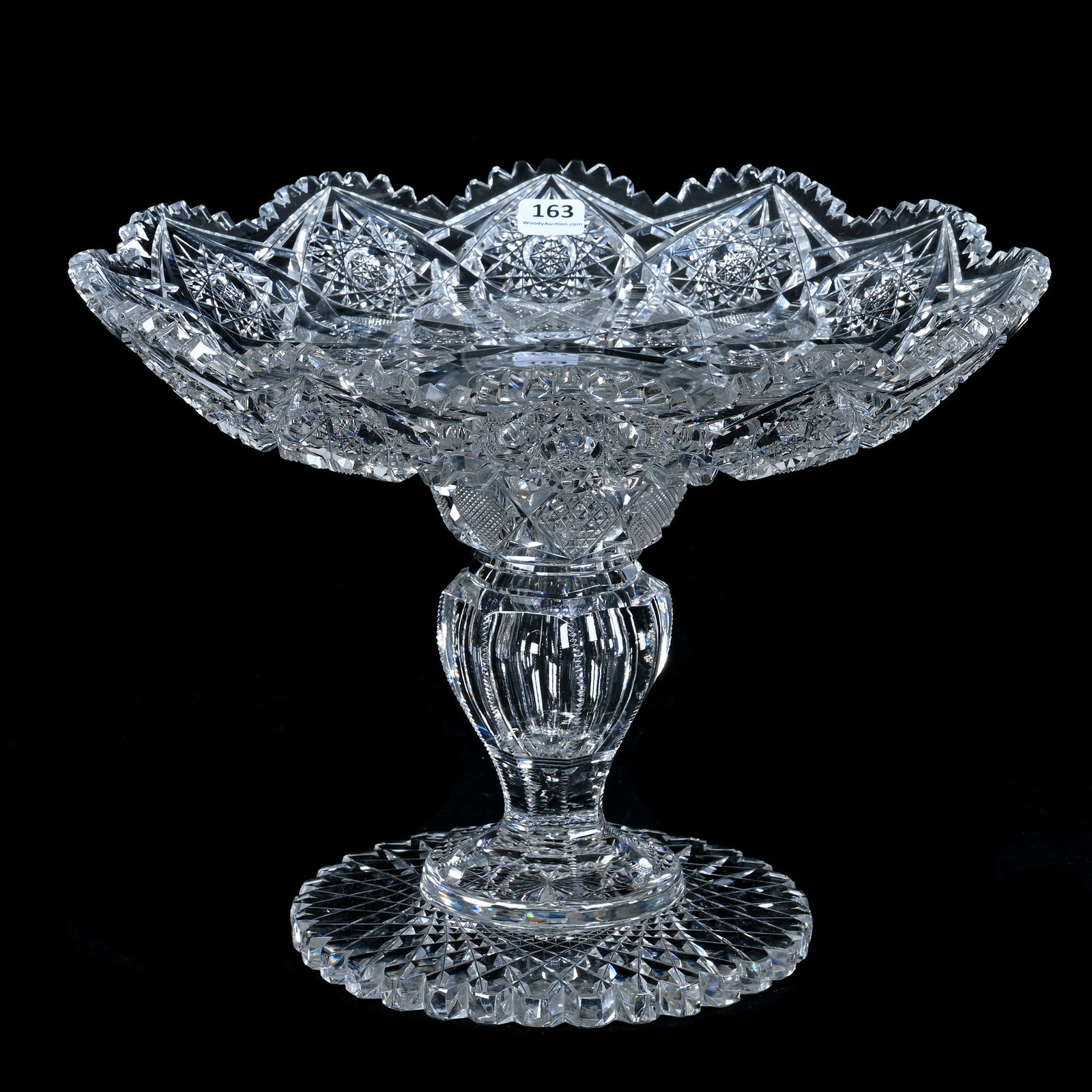 Two Part Cake Stand, American Brilliant Cut Glass, Juliette Pattern By Irving (1 of 5)