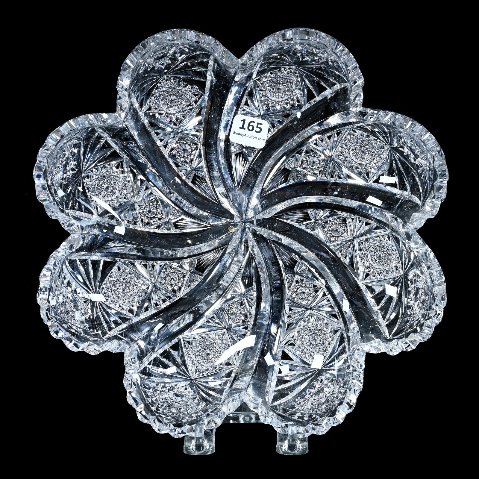 Blown Mold Bowl, American Brilliant Cut Glass, Signed Hawkes, Kohinoor Pattern (1 of 2)