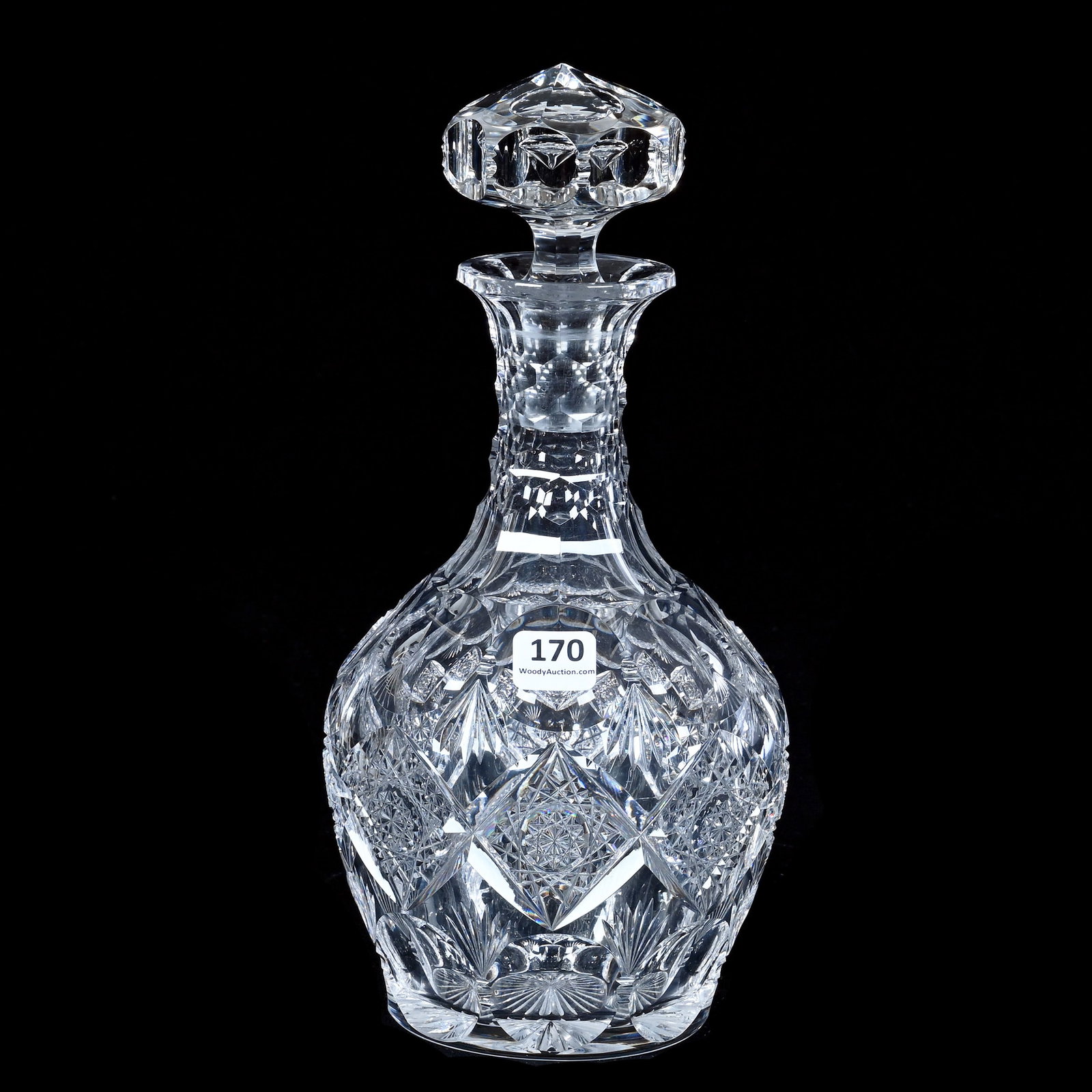 Decanter, American Brilliant Cut Glass, Signed Sinclaire, Bengal Pattern (1 of 3)