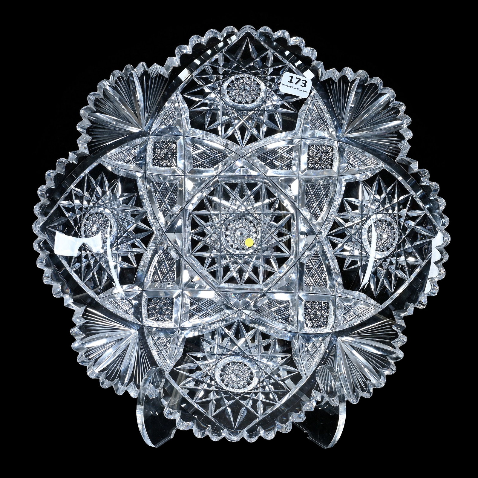 Round Tray, American Brilliant Cut Glass, Signed Libbey, Sultana Pattern (1 of 3)