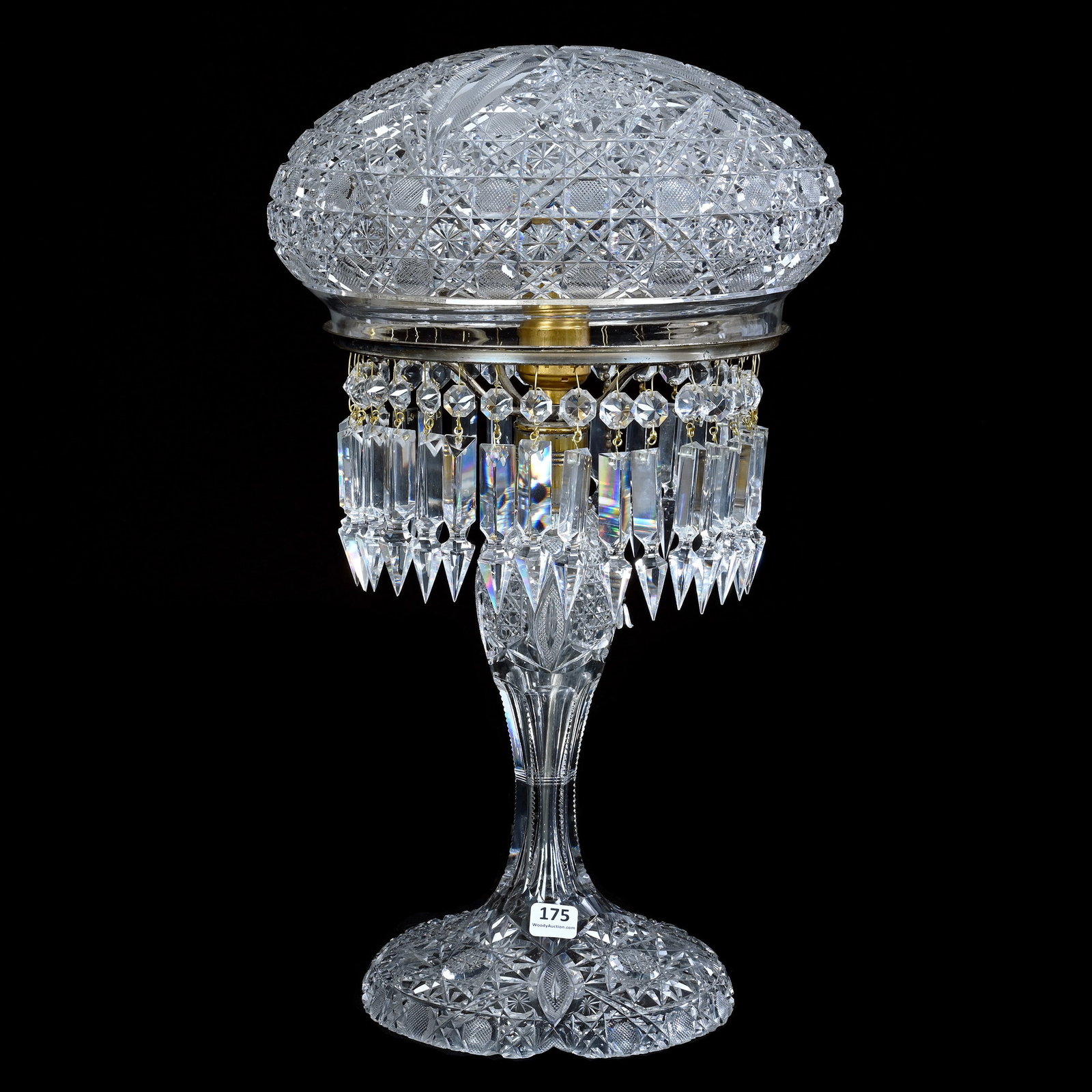 Table Lamp, American Brilliant Cut Glass, Modified Propellor Pattern (1 of 4)