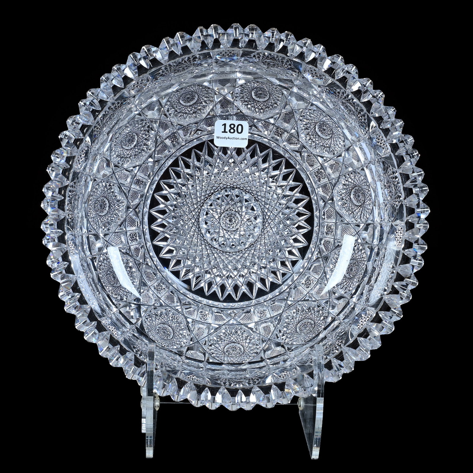 Bowl, American Brilliant Cut Glass, Temple Pattern By Maple City (1 of 4)