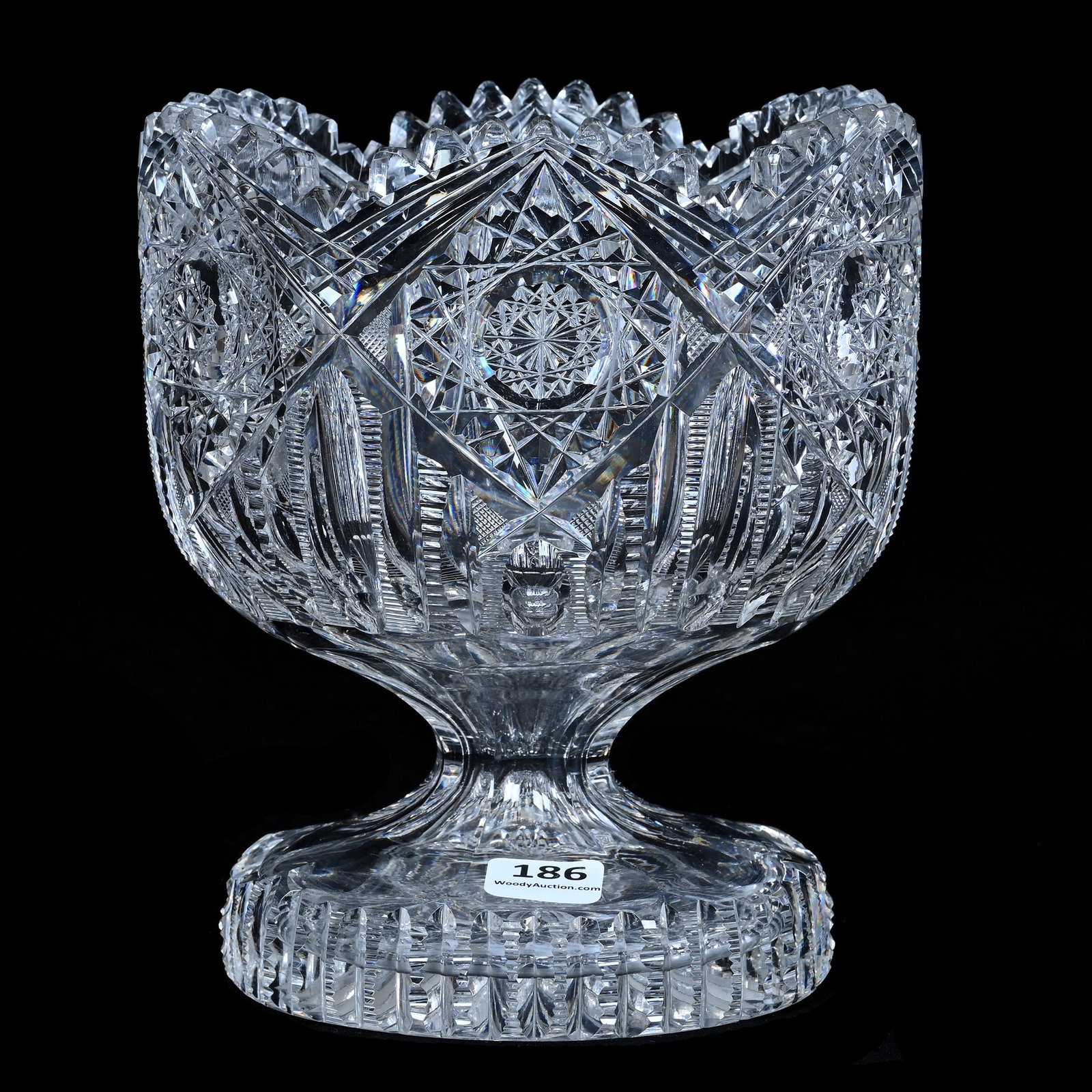 Pedestal Bowl, American Brilliant Cut Glass, Hindoo Pattern By J. Hoare (1 of 4)