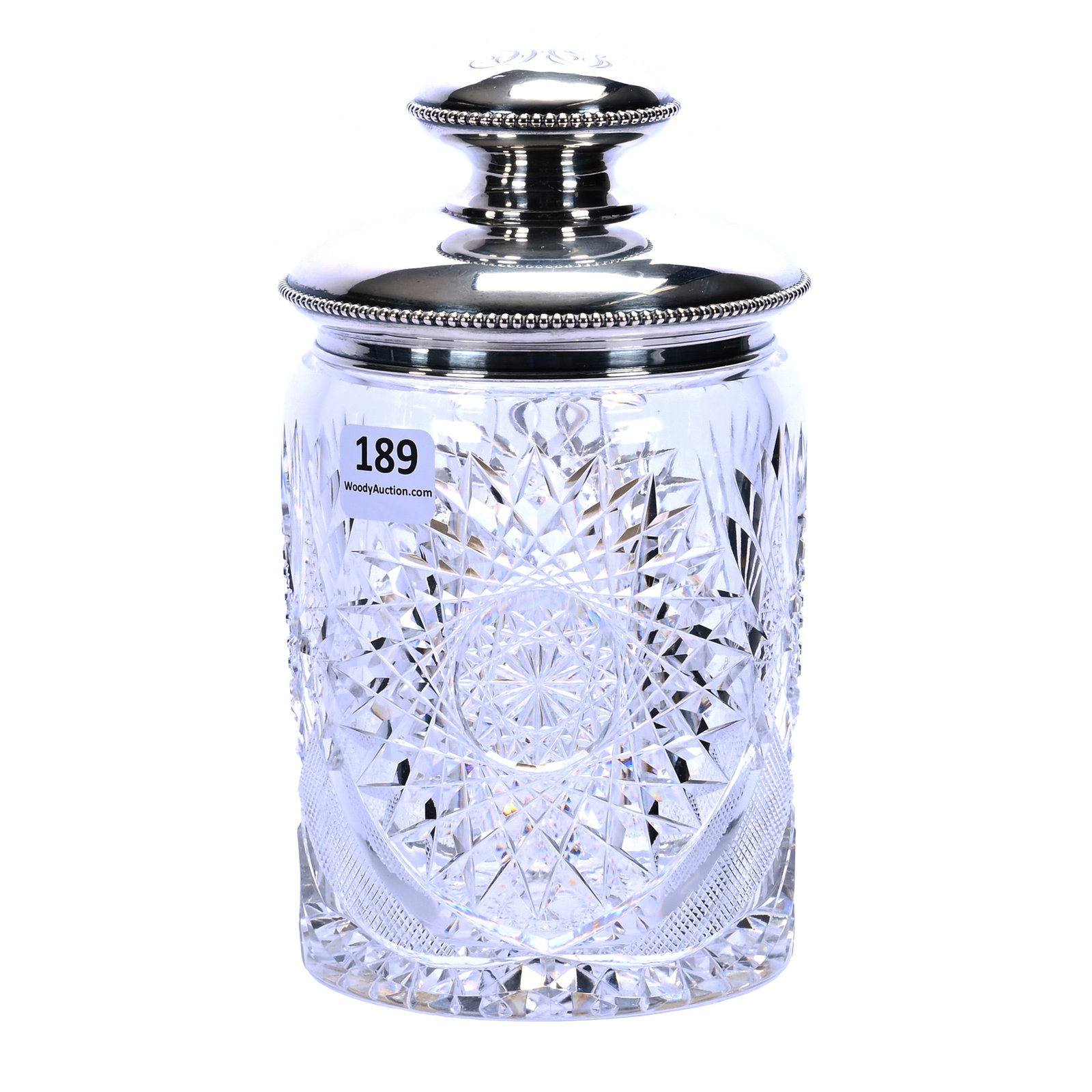 Humidor, American Brilliant Cut Glass, Savoy Pattern By Meriden (1 of 5)